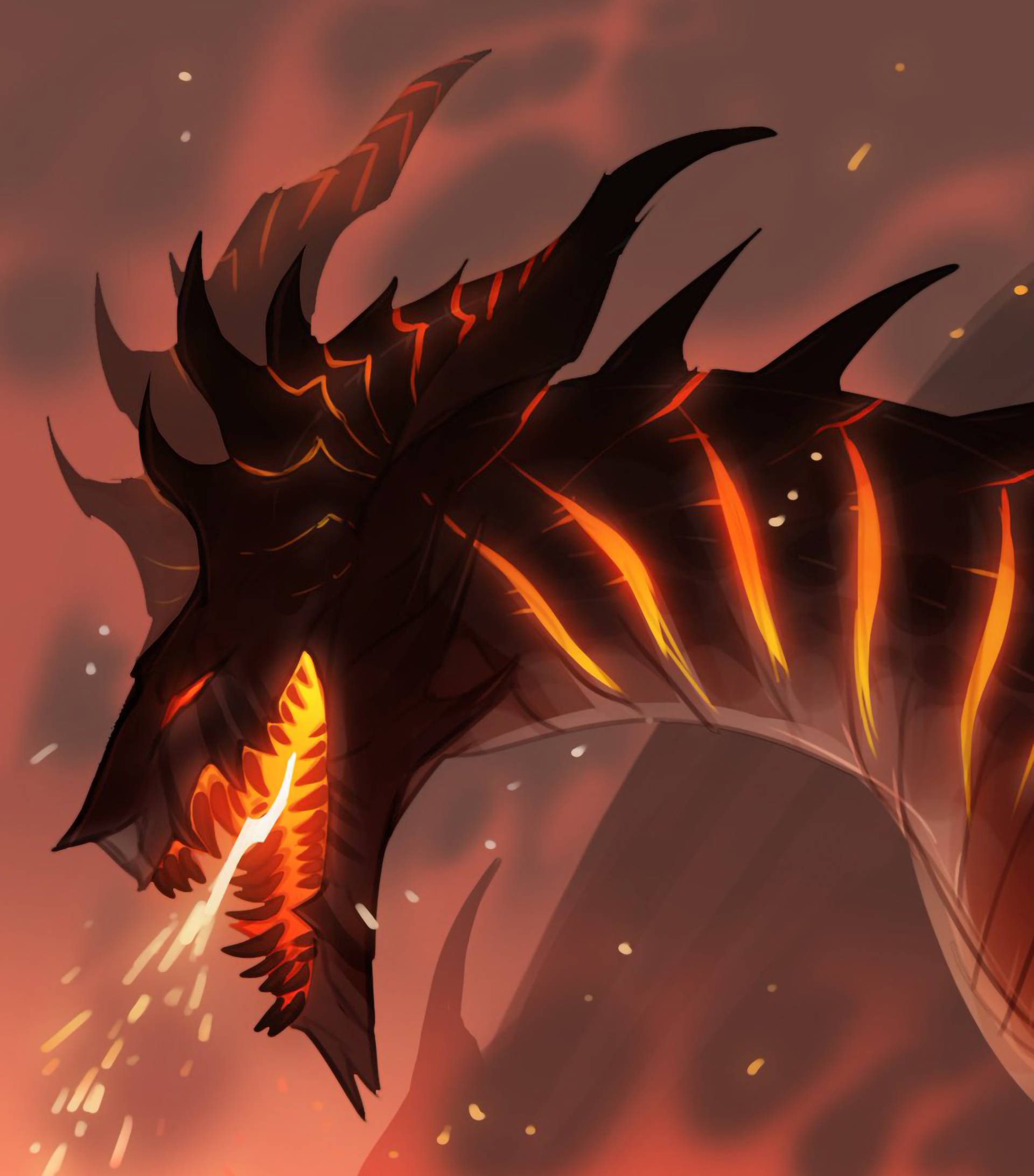 Lava Drage Flænget Hud Wallpapers