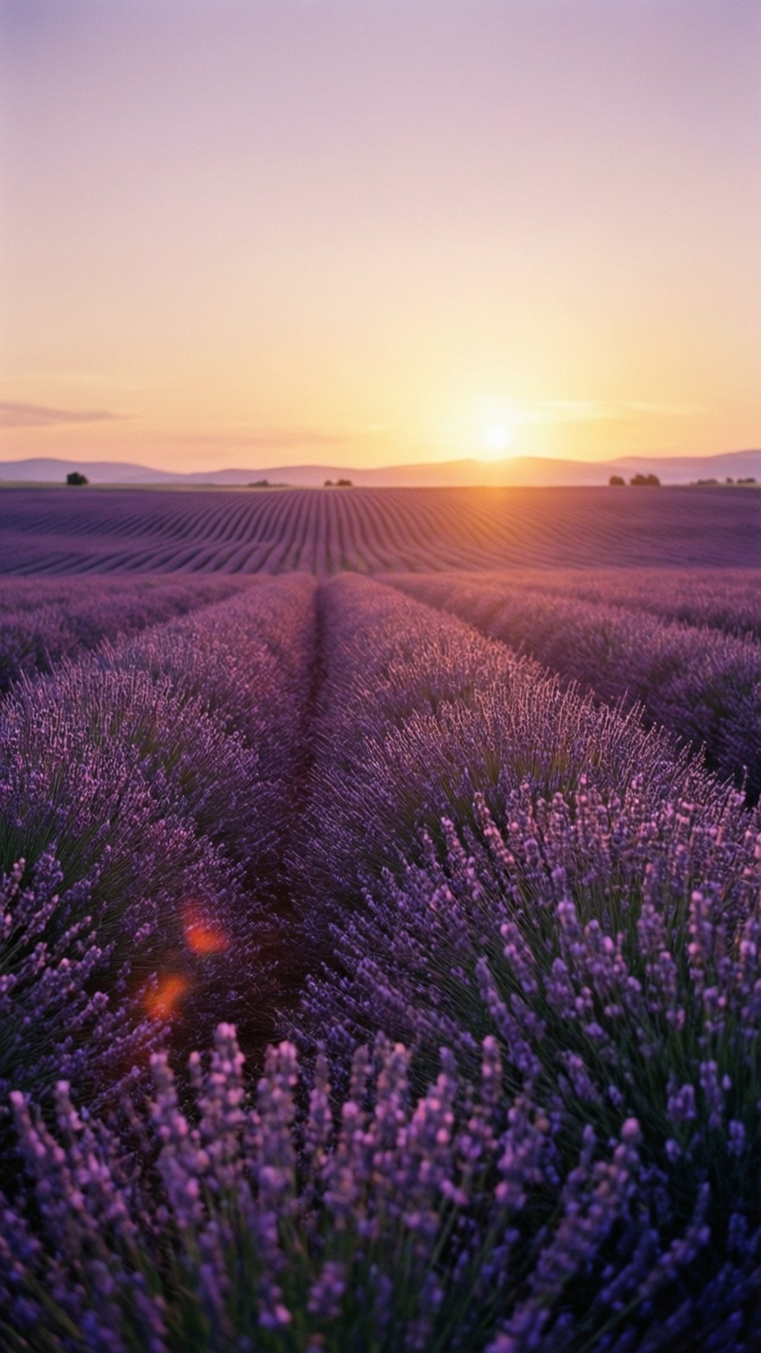 Lavendelmarker ved solnedgang Wallpapers