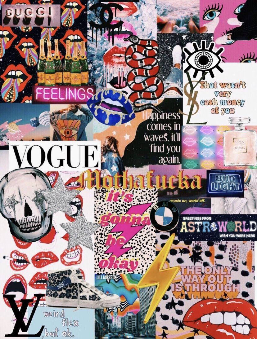 Læbeæstetisk Collage Wallpapers