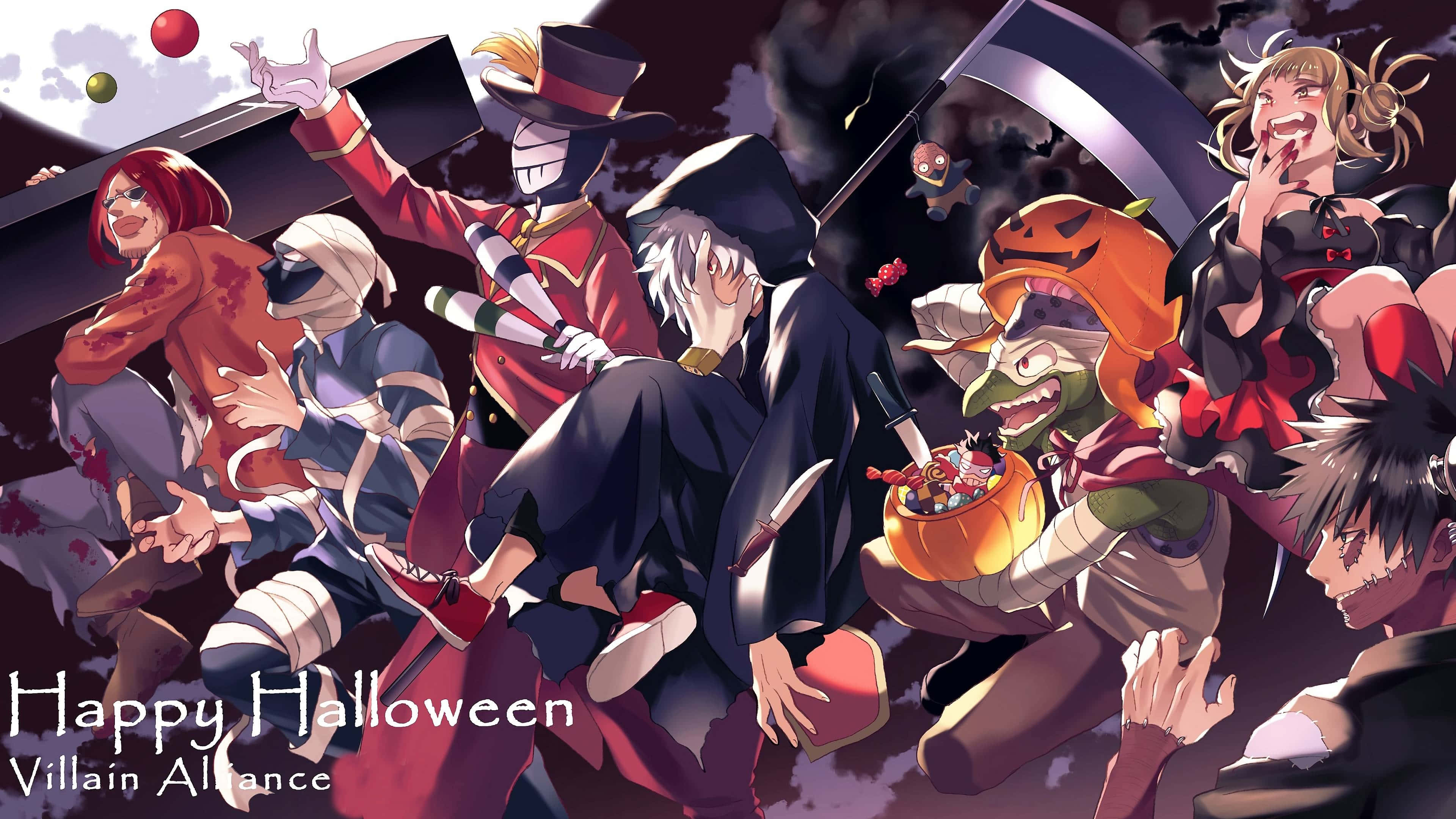 League Of Villains My Hero Academia Halloween Hilsen Wallpapers