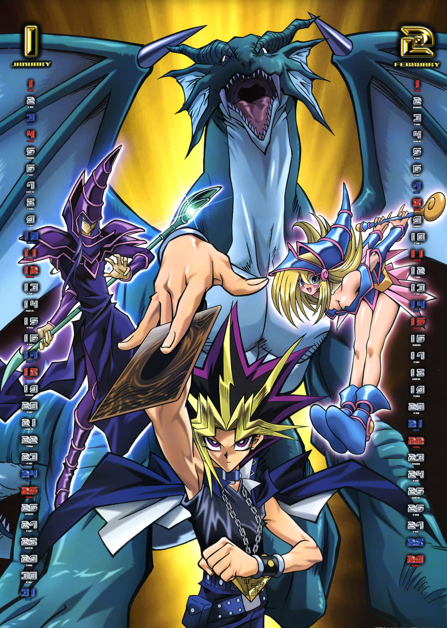 Legendarisk Yugioh Dark Magician i aktion Wallpapers