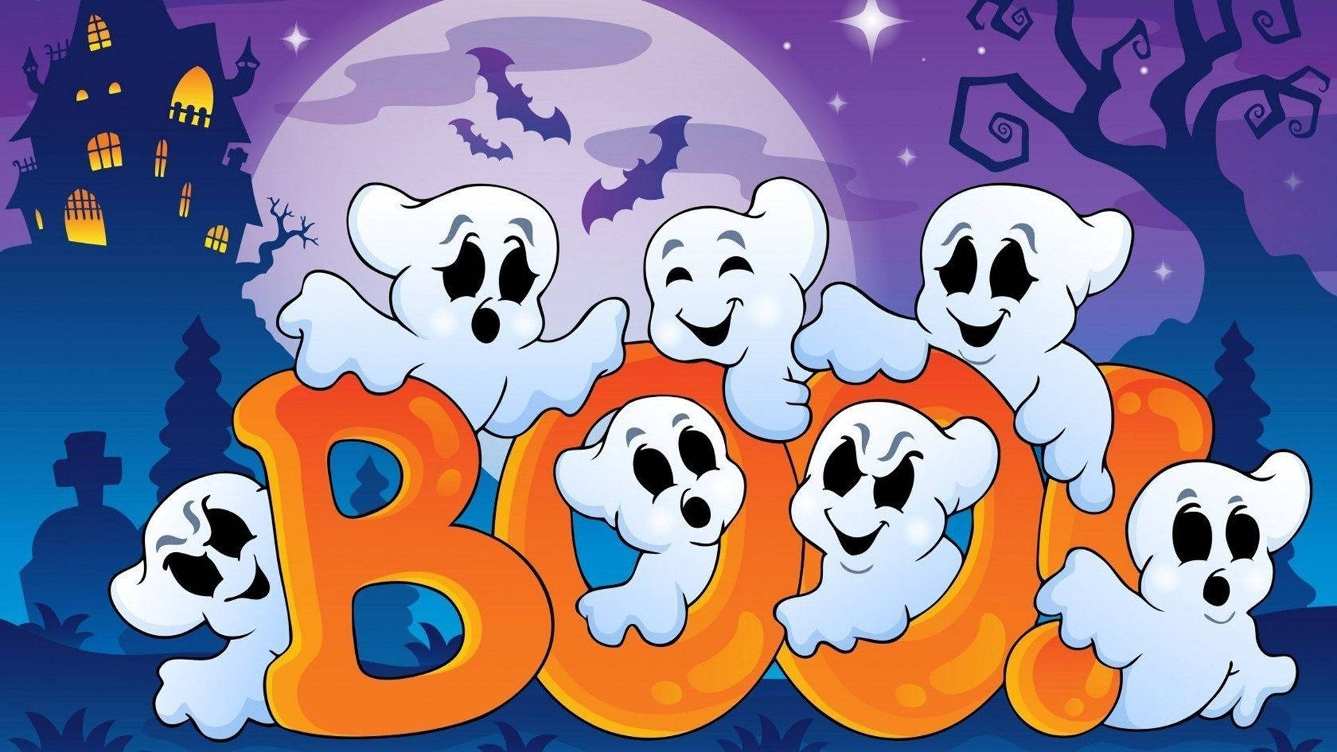 Legesyg spøgelses tegneserie Halloween Wallpapers