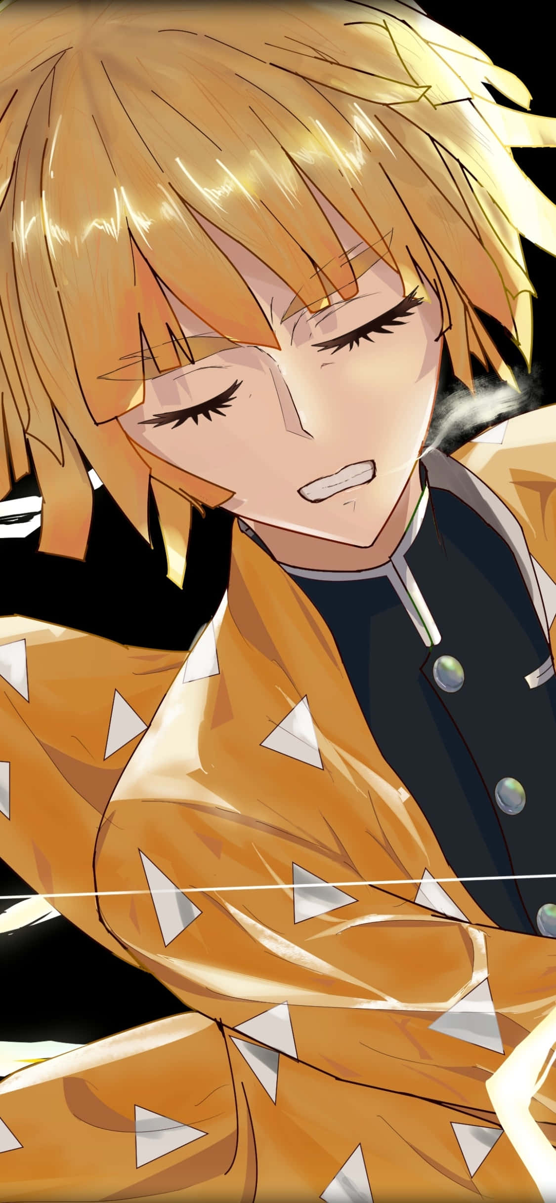 Lev livet på kanten med Zenitsu Telefon Wallpapers