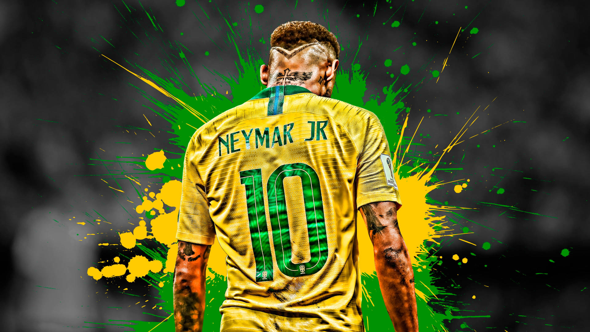 Neymar 4K sprøjtet maling — Neymar Wallpapers