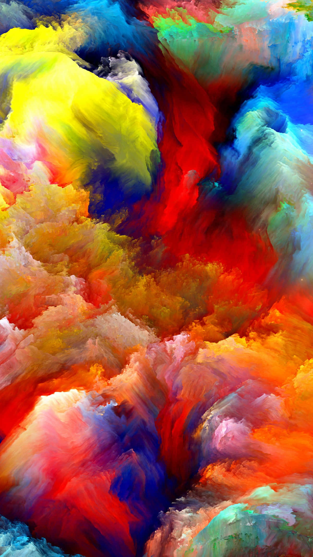 Levende Farver - Et Farverigt 4K Abstrakt Digitalt Maleri Wallpapers