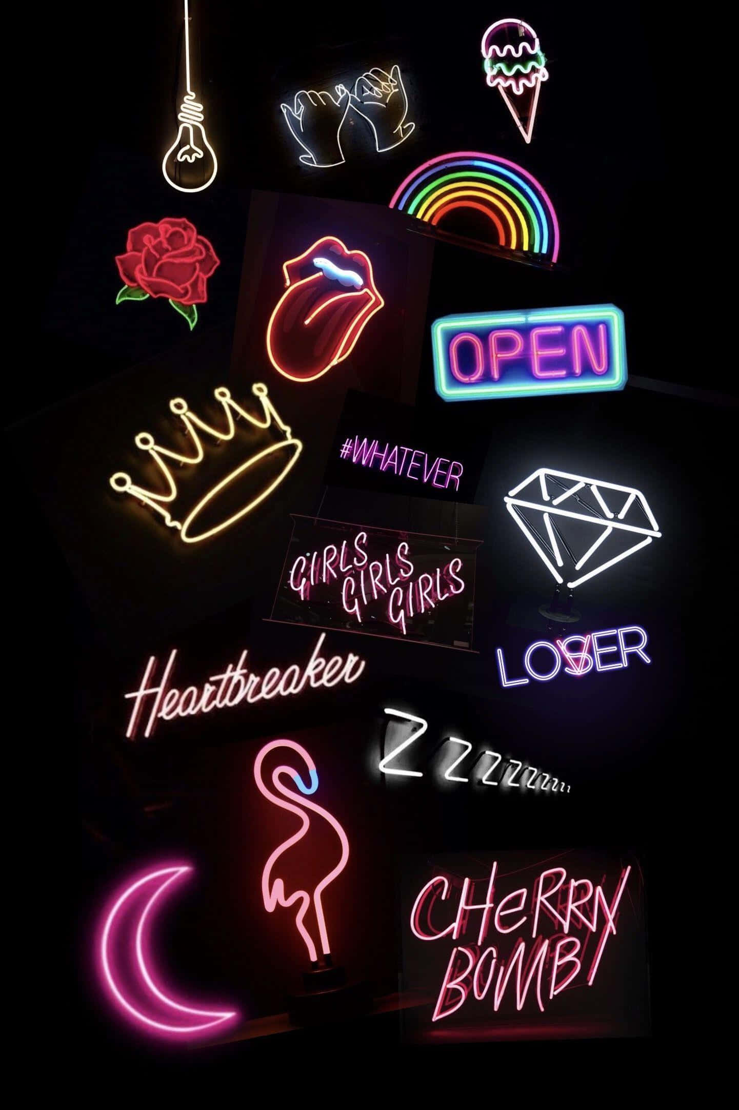 Levende farver skaber en fascinerende neonlys-stemning Wallpapers