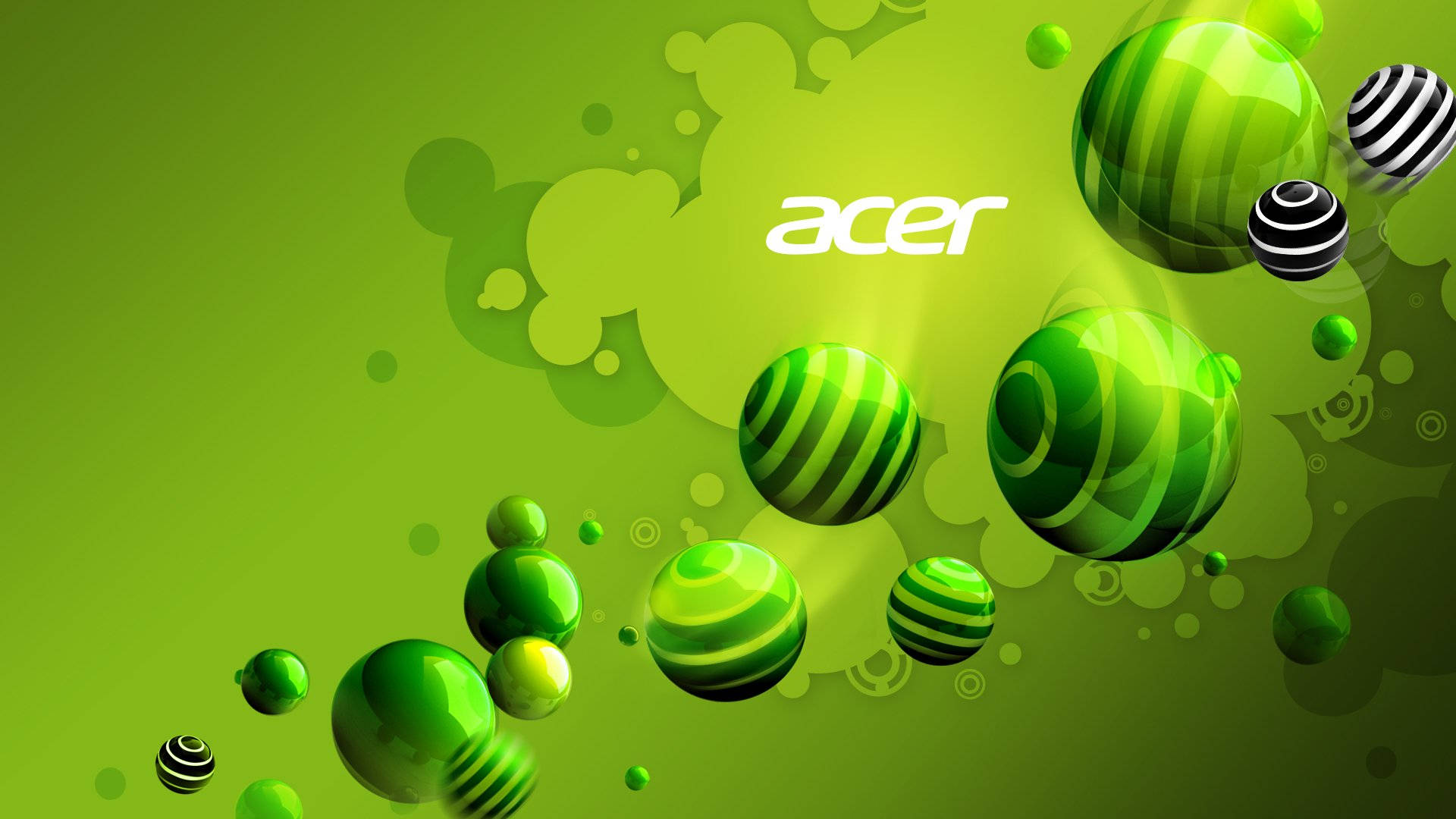 Levende grøn og hvid Acer-logo Wallpapers