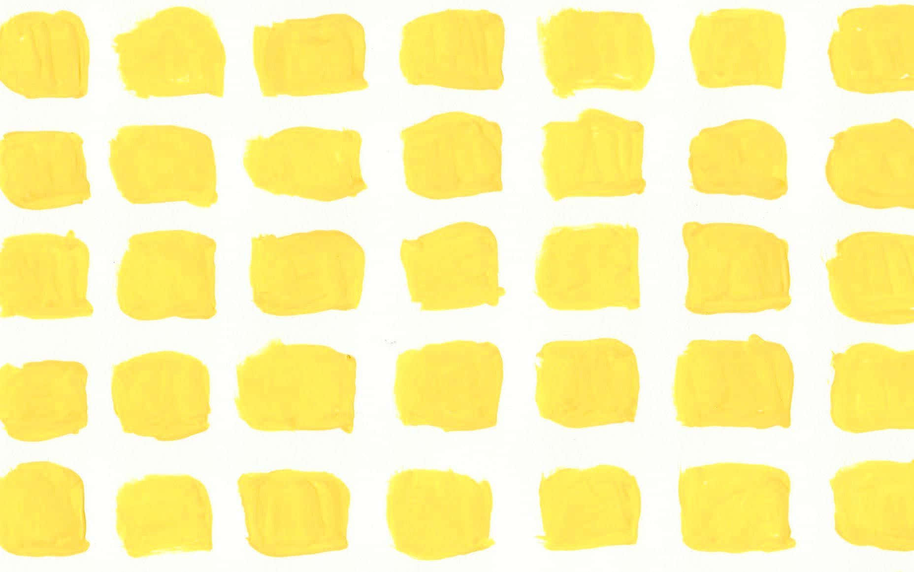 Levende gul væg med åbent vindue og potteplanter Wallpapers