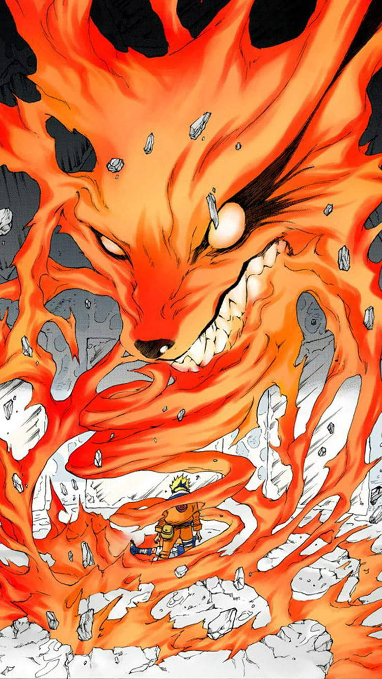 Levende Kurama Flammer Omslutter Naruto — Naruto Wallpapers
