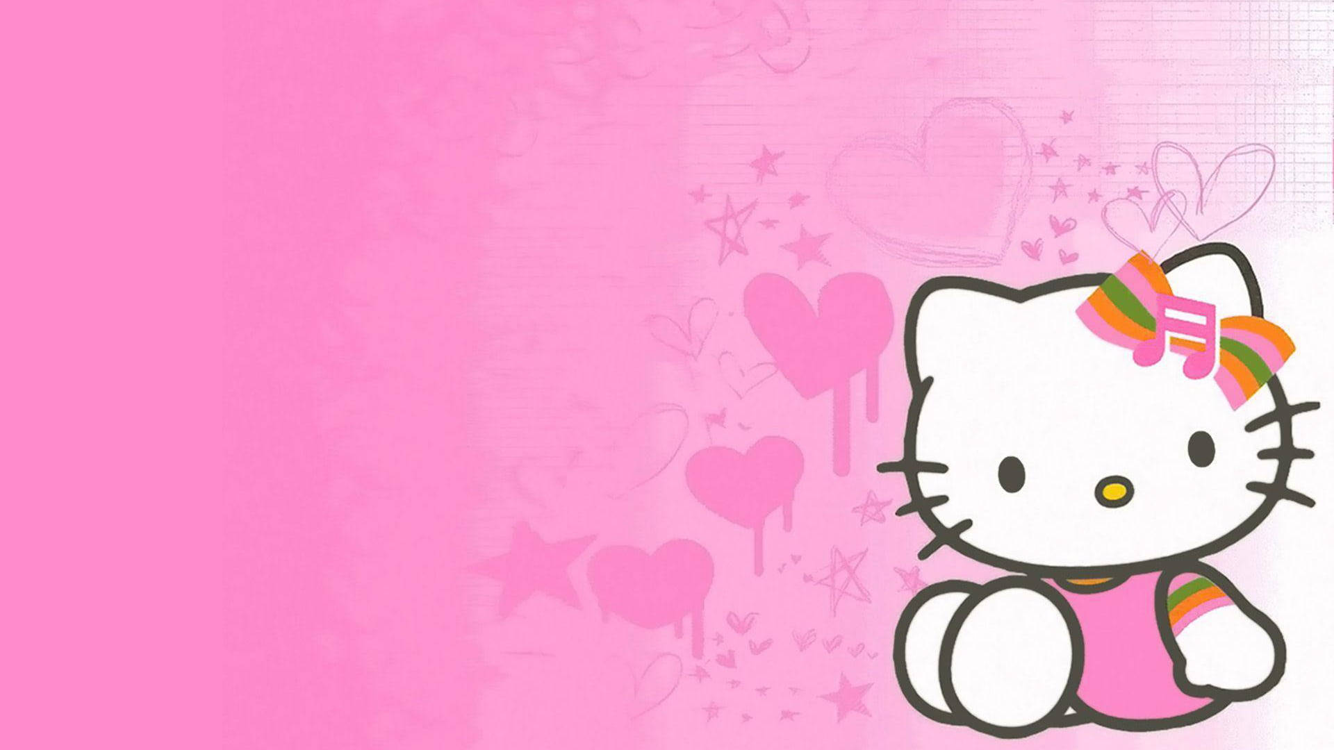 Levende lyserød Hello Kitty tapet Wallpapers