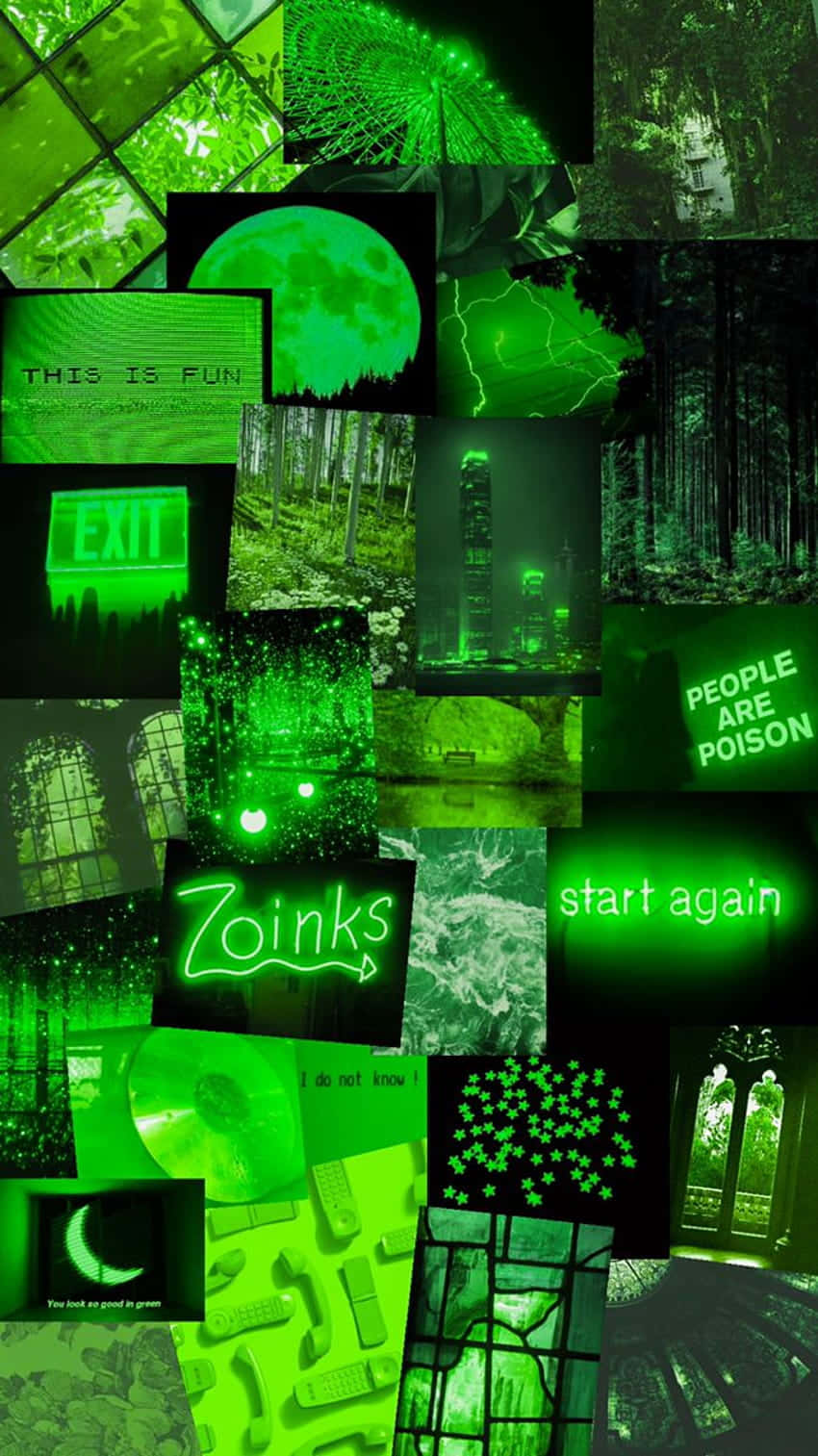 Levende neongrøn æstetisk baggrund Wallpapers