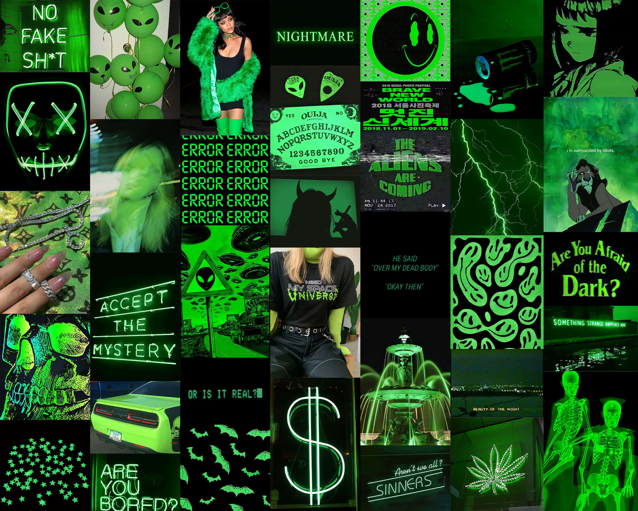 Levende neongrøn æstetisk baggrund Wallpapers