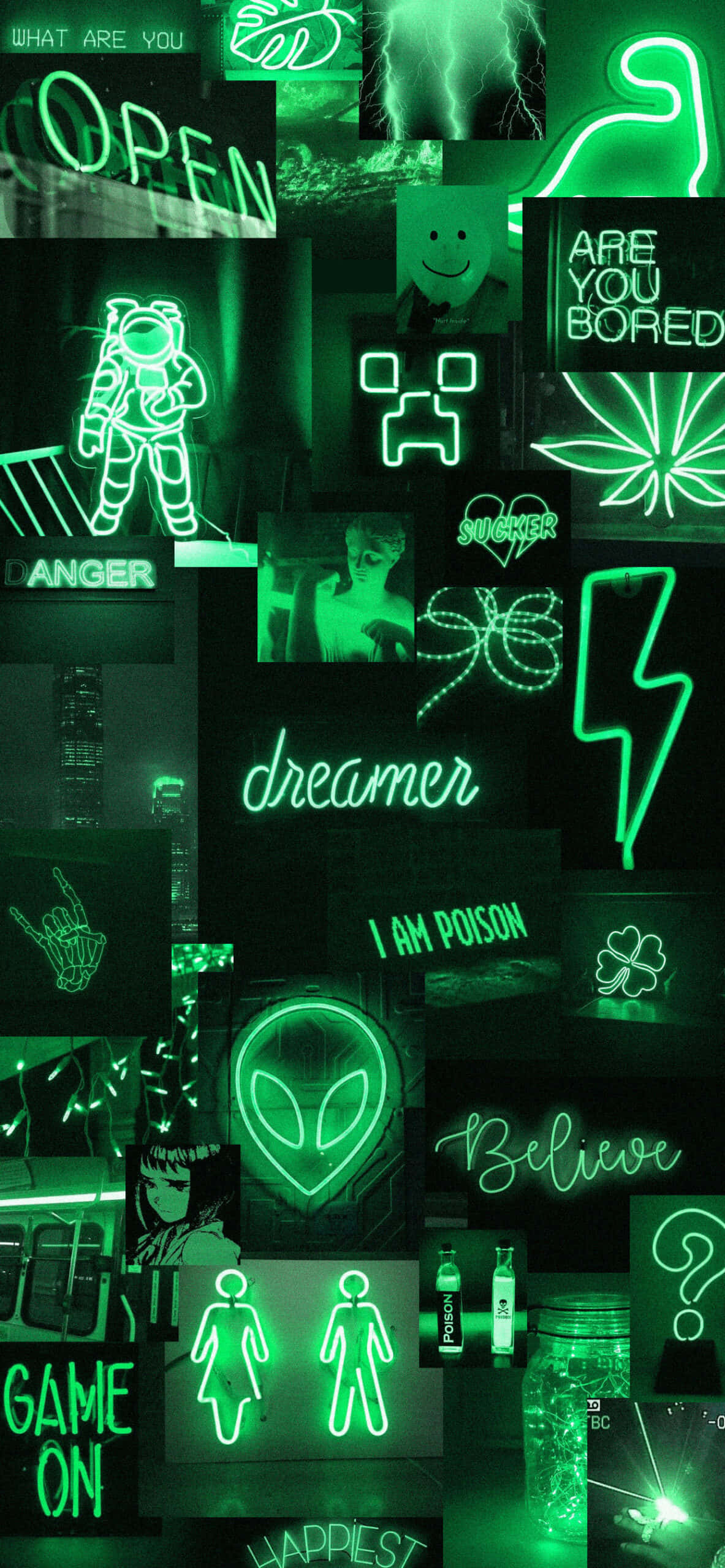 Levende neongrøn æstetisk baggrund Wallpapers