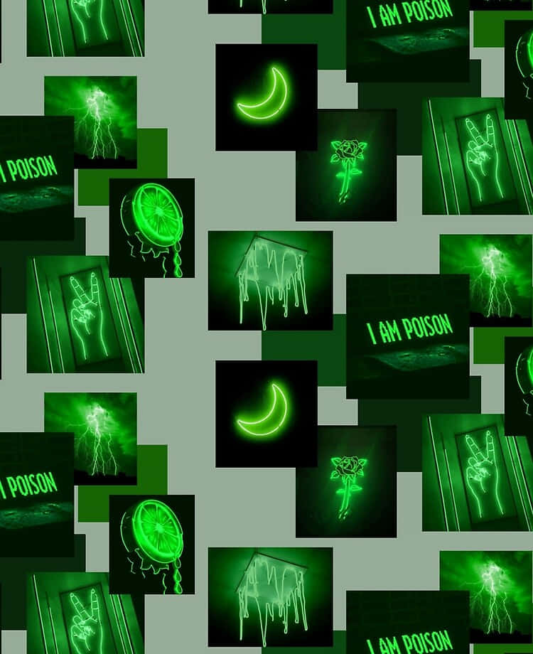Levende neongrøn æstetisk baggrund Wallpapers