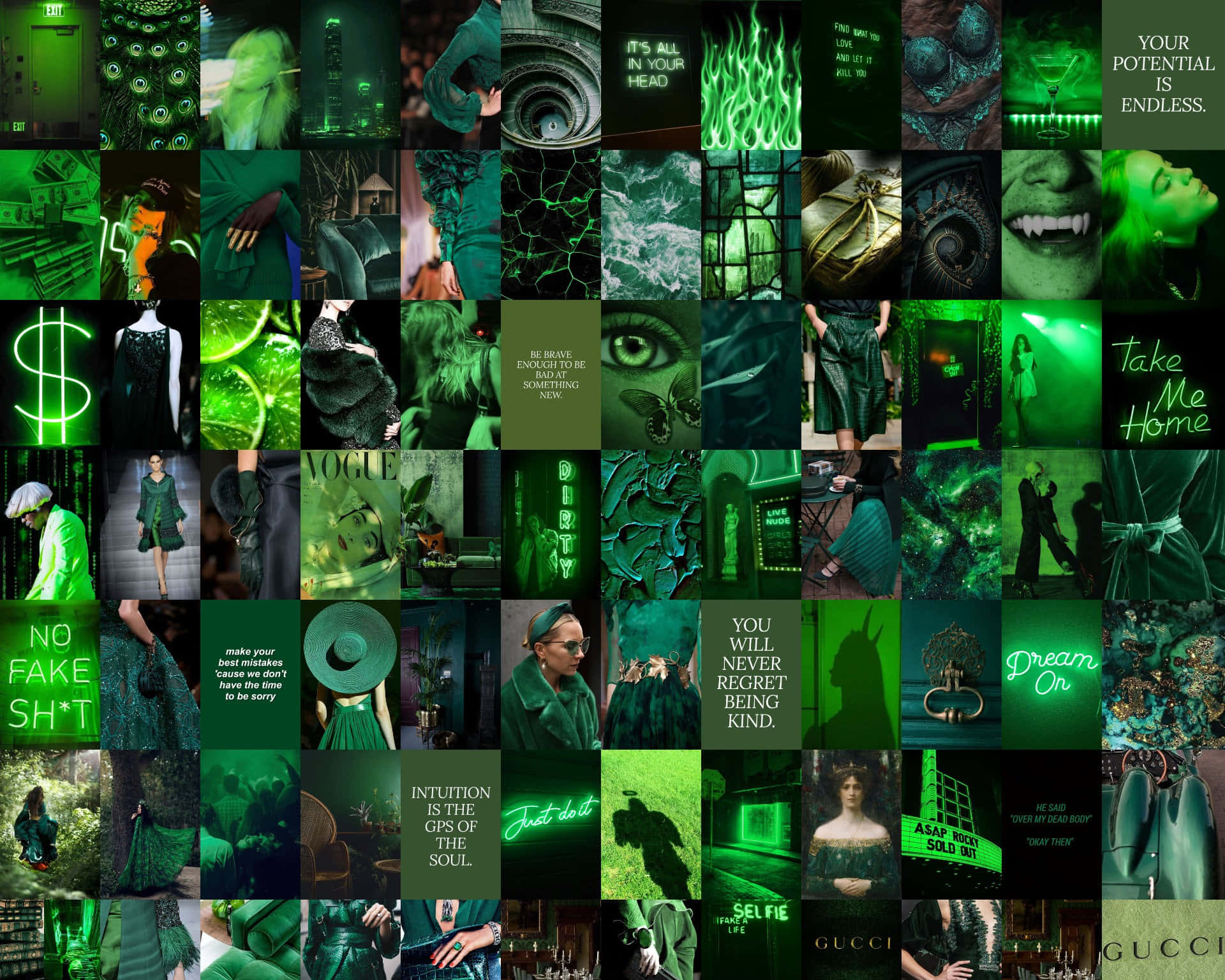 Levende neongrøn æstetisk baggrund Wallpapers