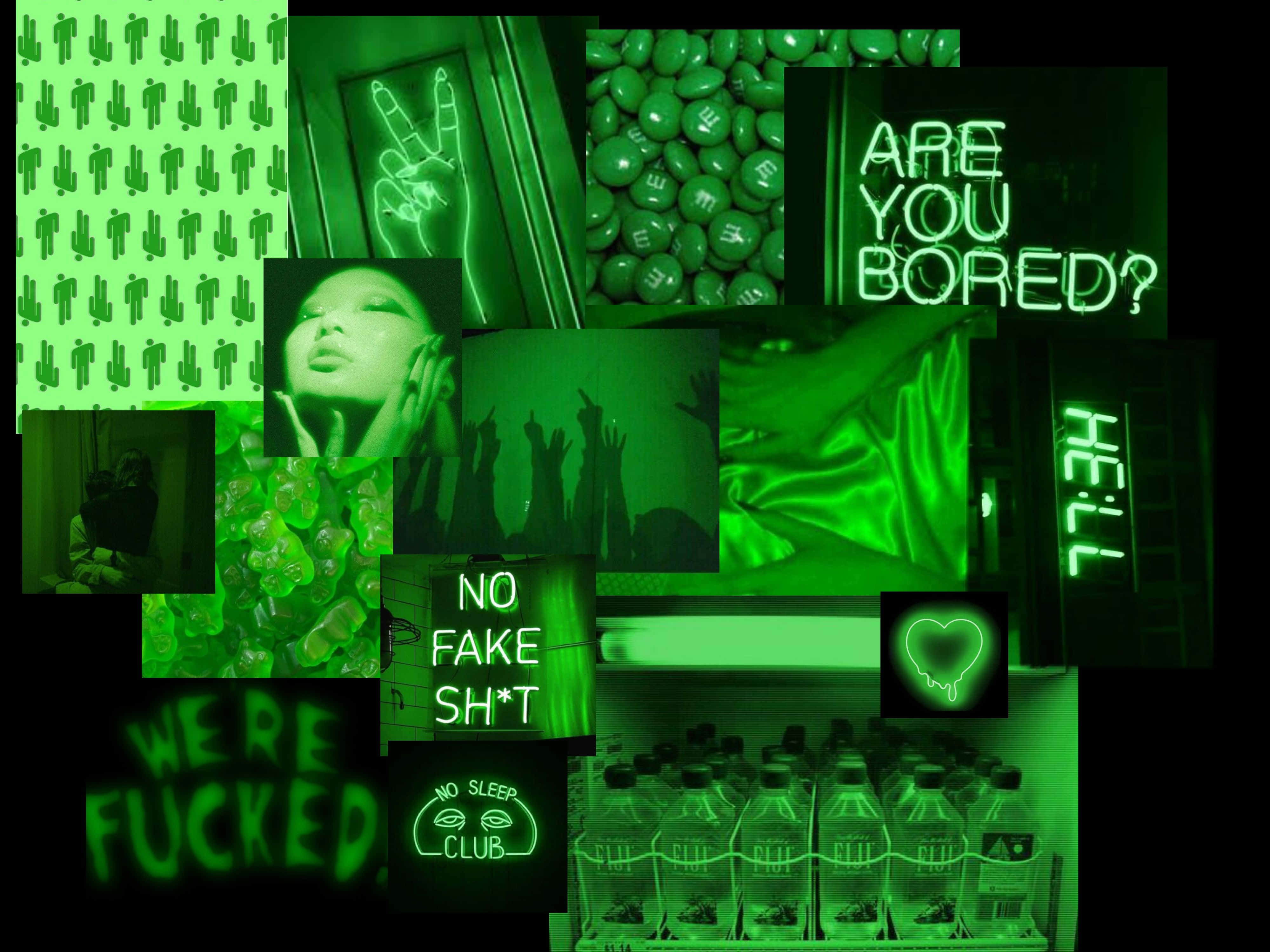 Levende neongrøn æstetisk baggrund Wallpapers