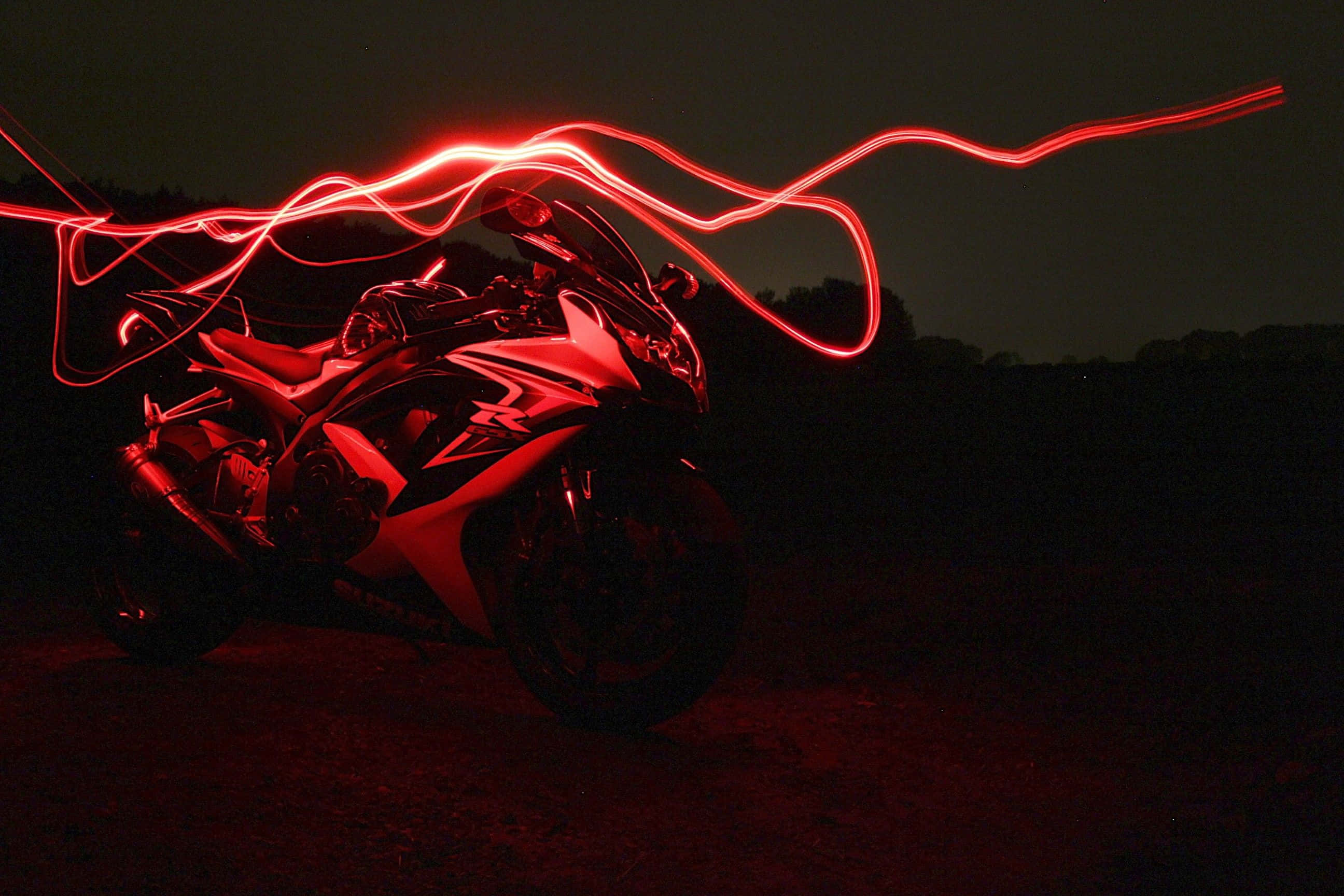 Levende neonlys rød abstrakt baggrund Wallpapers