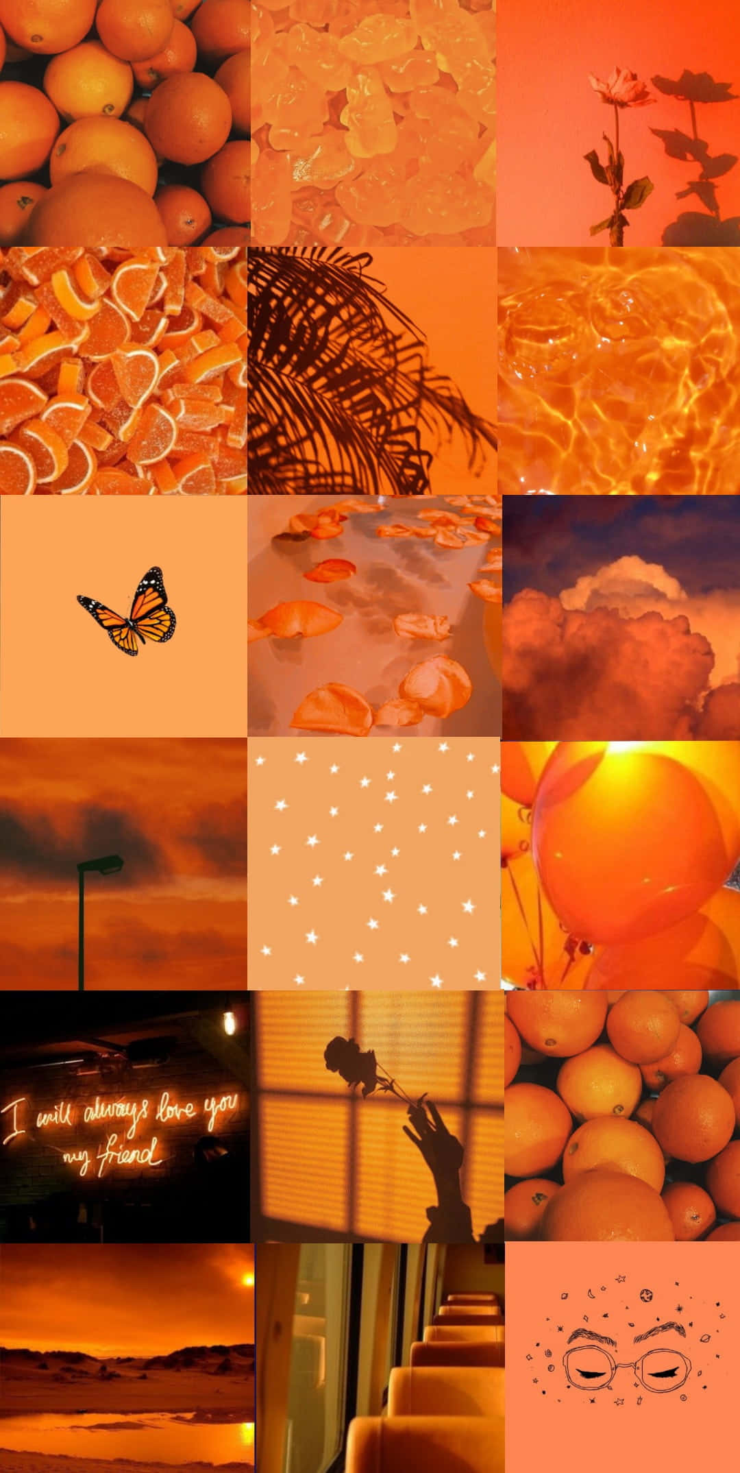 Levende orange æstetik - farvesprud Wallpapers