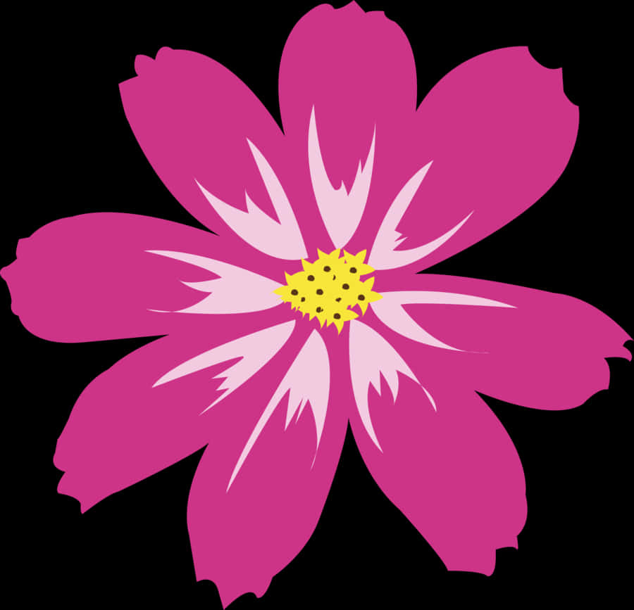 Levende pink blomsterillustration Wallpapers