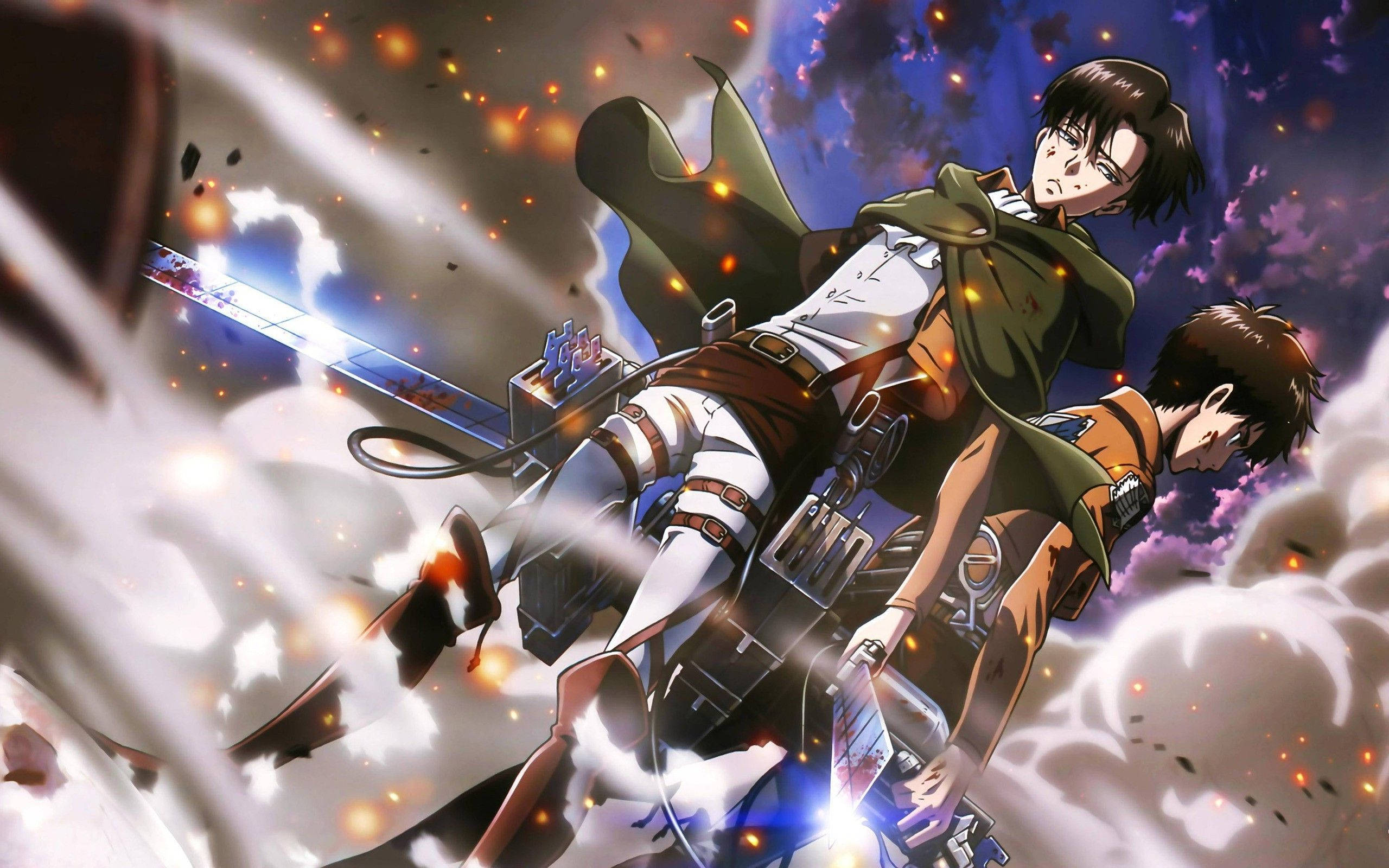 Levi og Eren i sidste kamp Wallpapers
