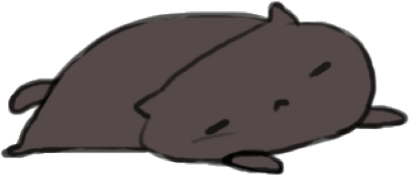 Liggende Kawaii Kat Tegneserie Wallpapers