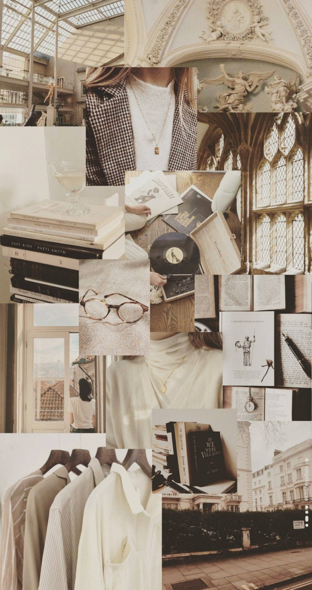 Light Academia æstetisk collage Wallpapers