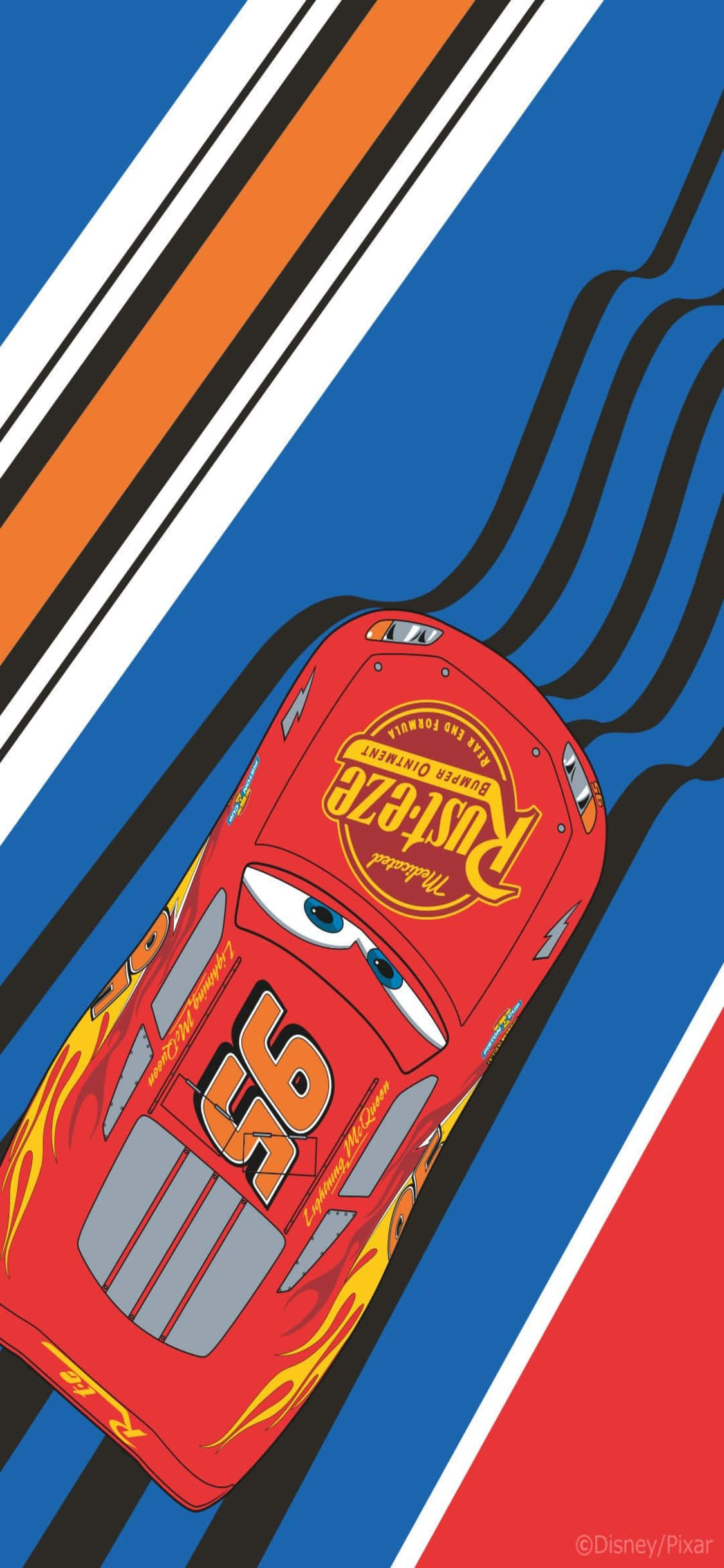 Lightning McQueen Digitalt Kunstværk iPhone X Biler Baggrund Wallpapers