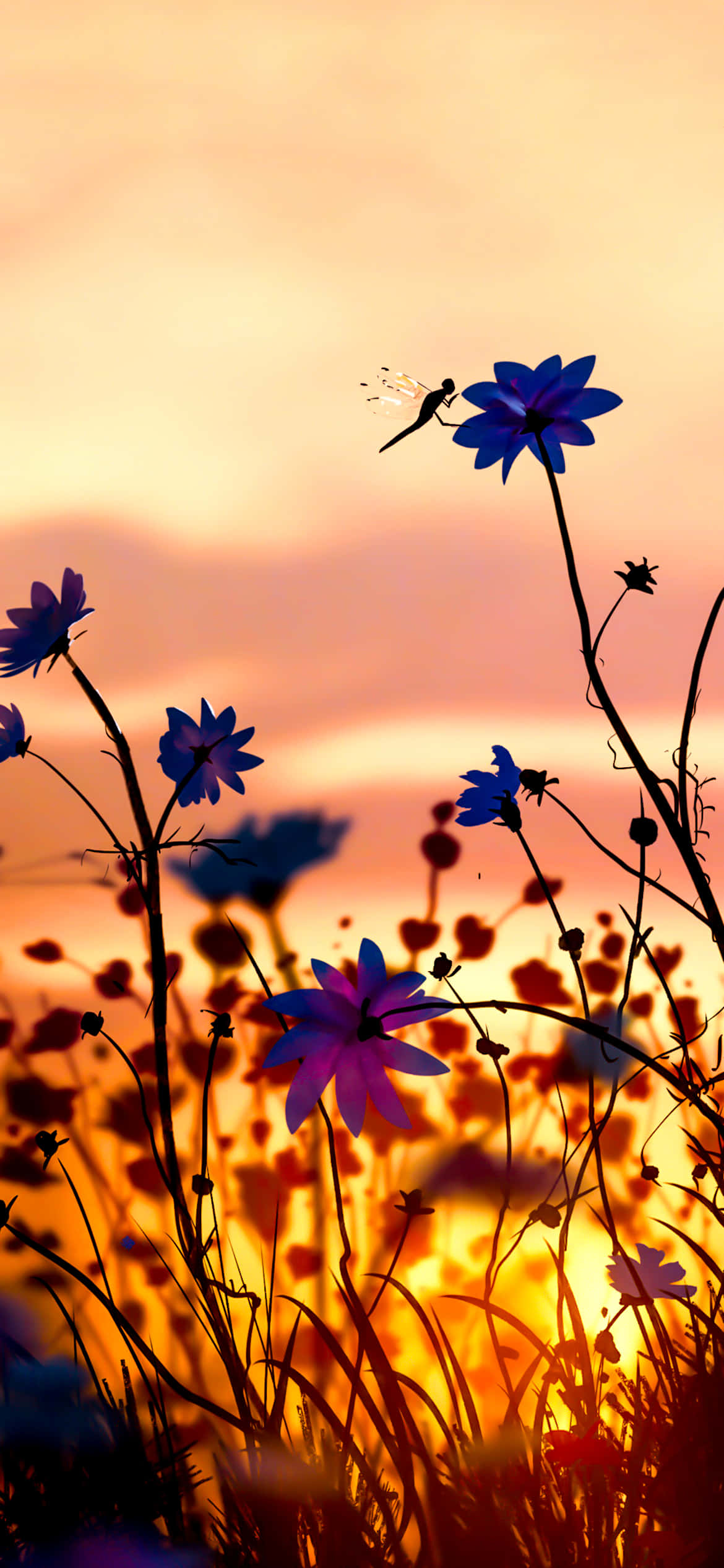 Lilla blomster mark telefonbaggrund Wallpapers