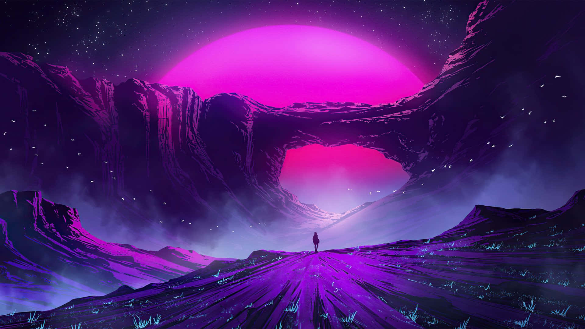 Lilla fantasyæstetik computer Wallpapers