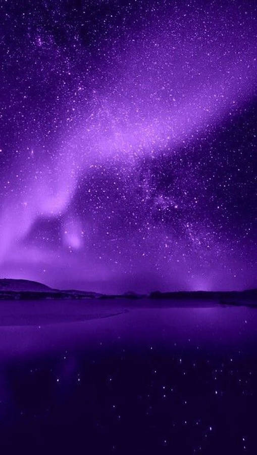 Lilla galakse med stjerner og iPhone Wallpapers