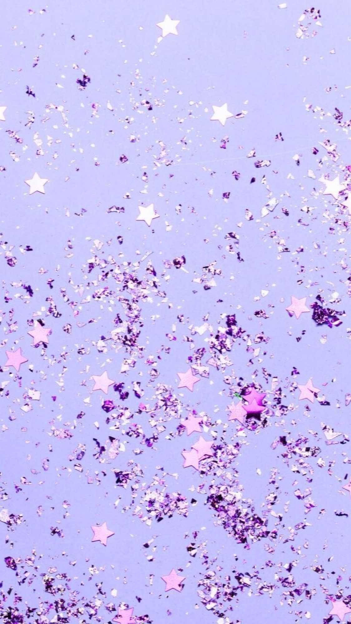 Lilla glitter og stjerner preppy PFP Wallpapers