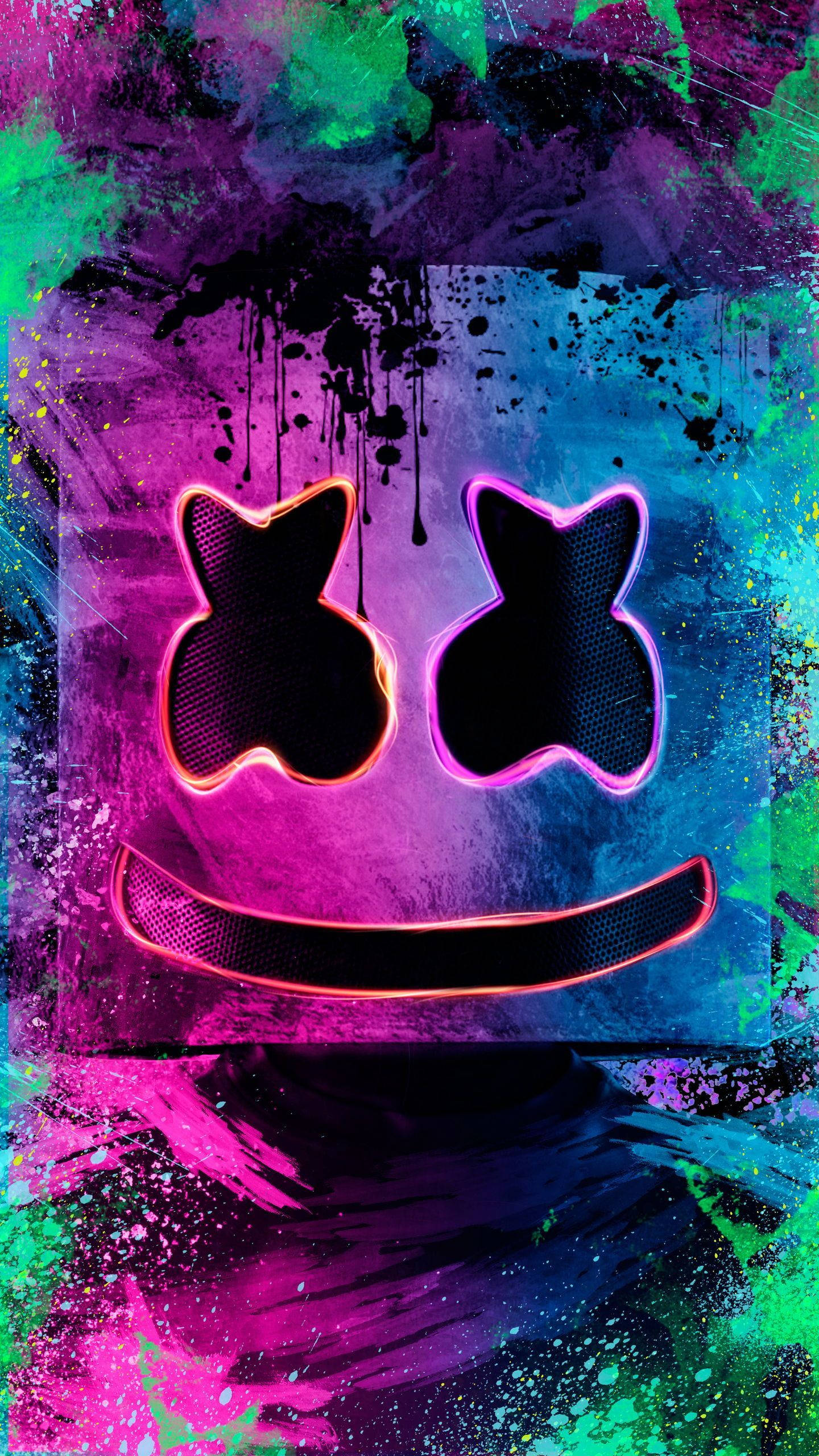 Lilla grøn baggrund Marshmello HD iPhone Wallpapers