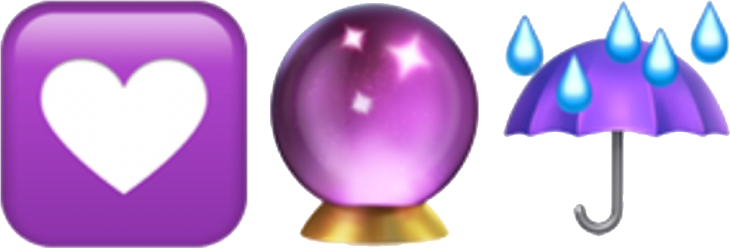 Lilla hjerte krystalkugle paraply emoji Wallpapers