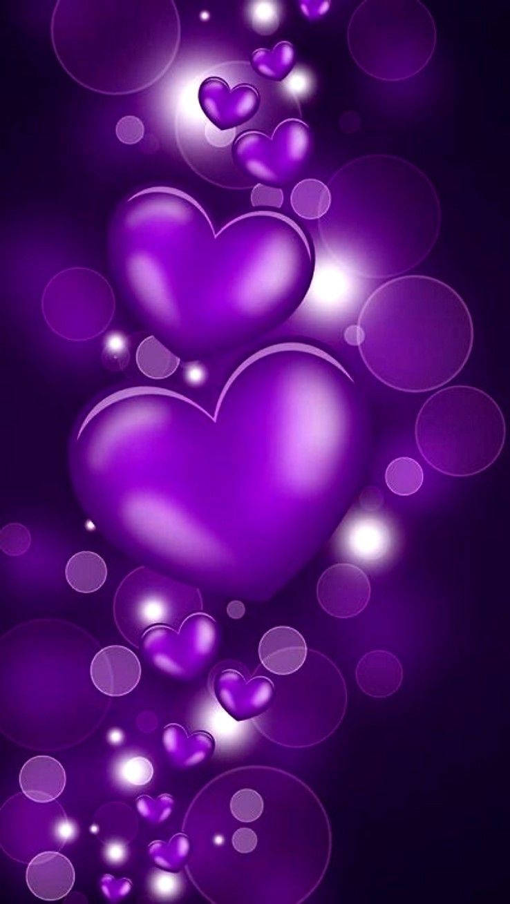 Lilla hjerte og hvidt lys Wallpapers