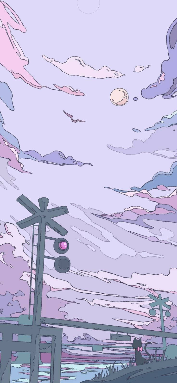 Lilla nat blød æstetik Wallpapers
