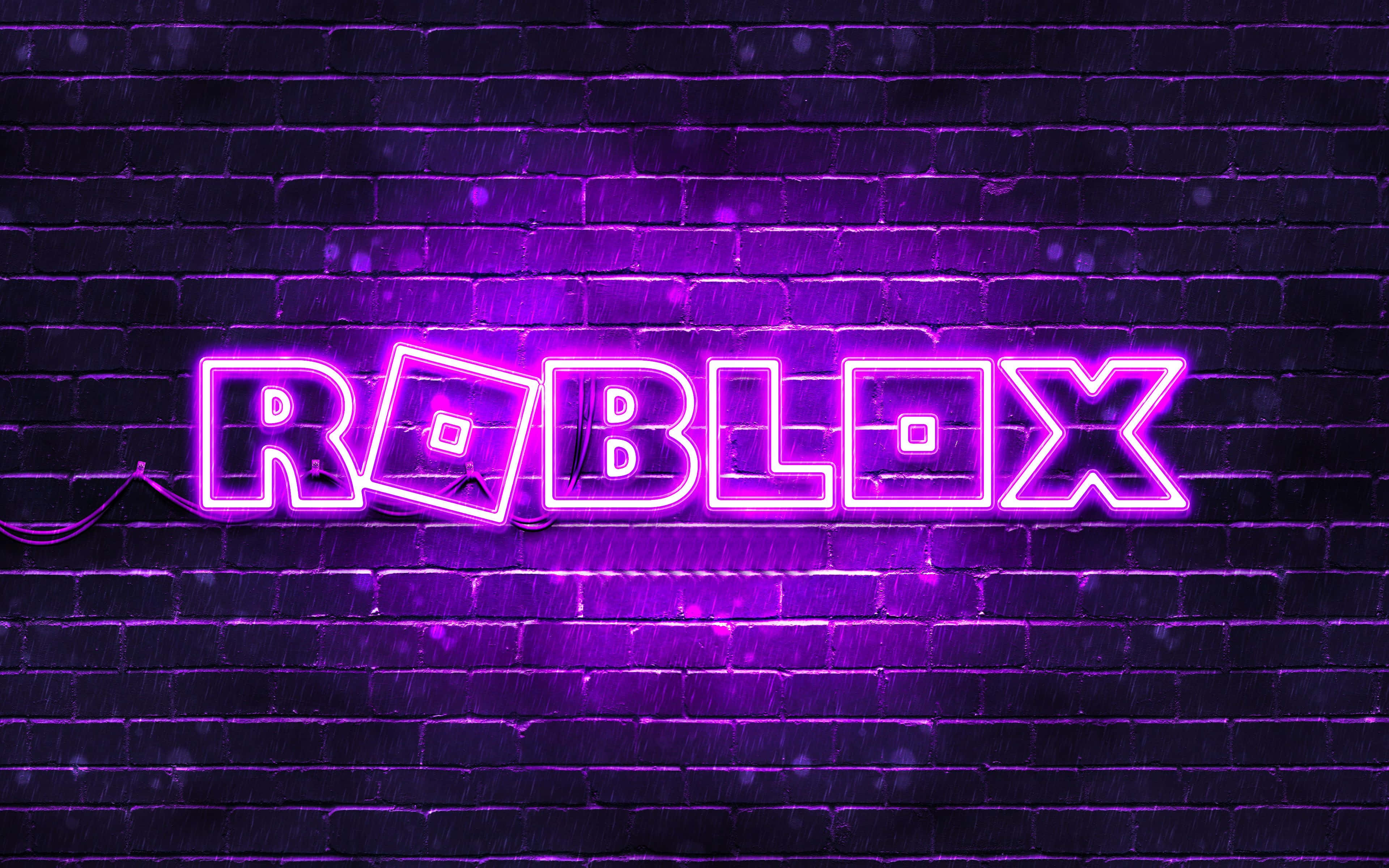 Lilla neon Roblox-logo Wallpapers