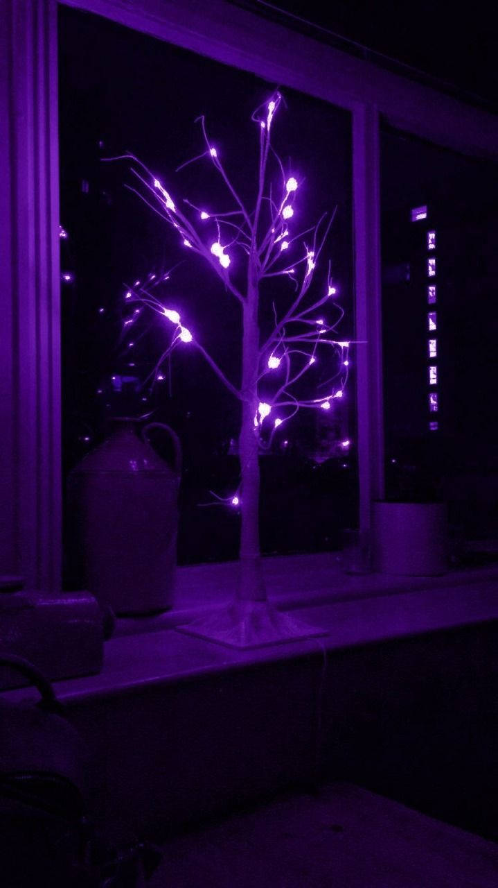 Lilla og sort æstetisk juletræ Wallpapers