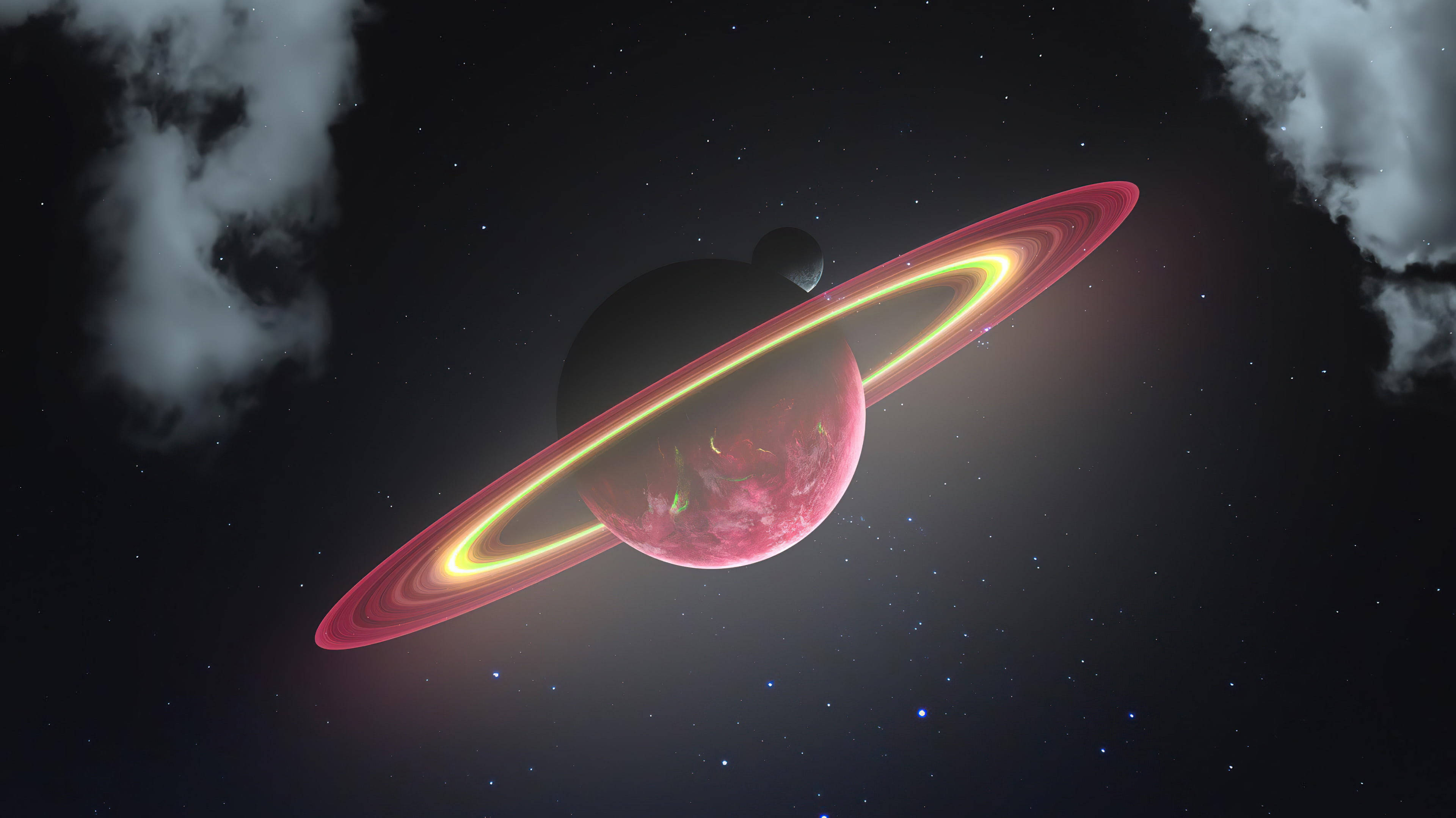 Lilla rød Saturn 4K Wallpapers