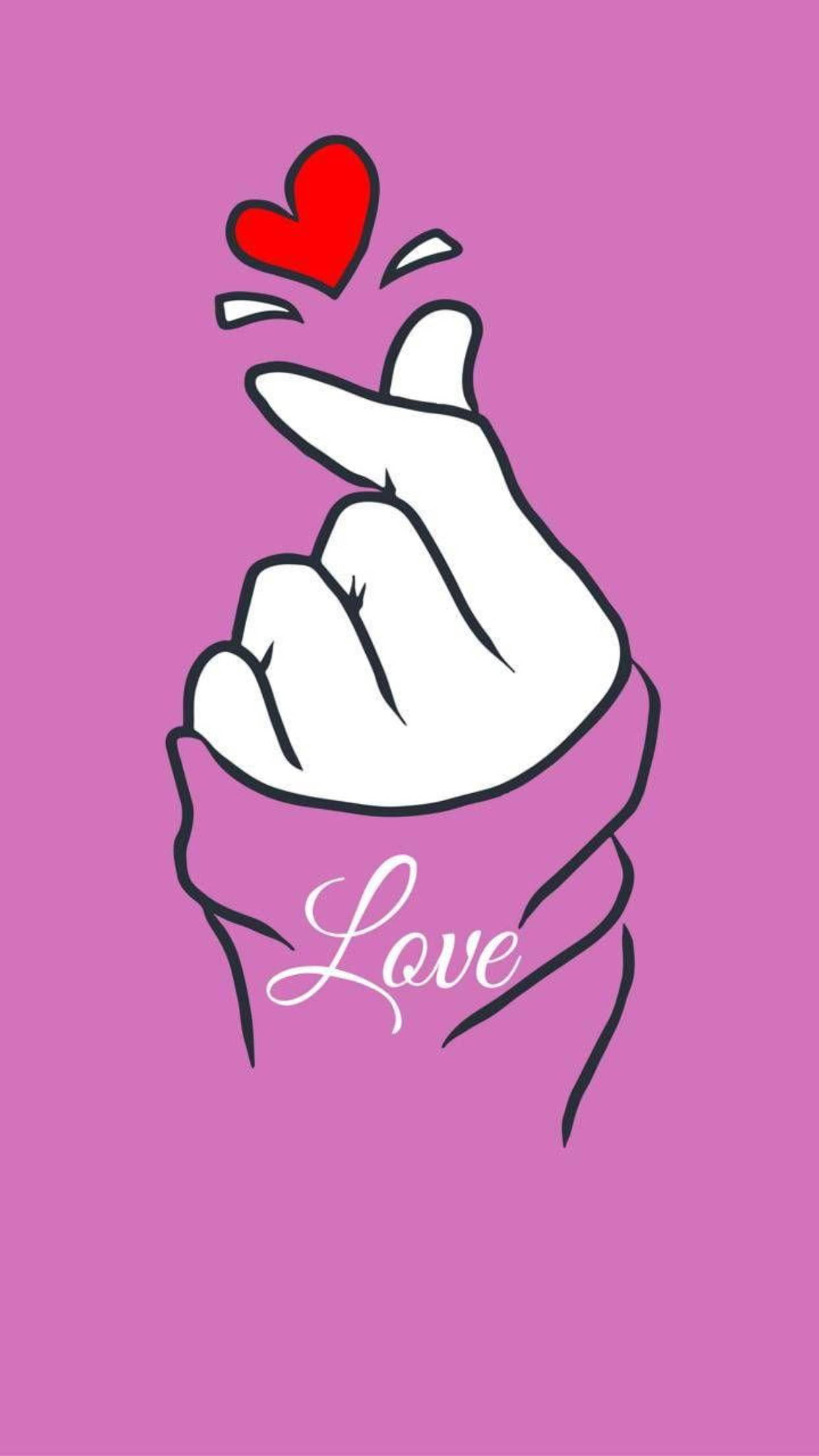 Lilla saranghae fingerhjerte Wallpapers