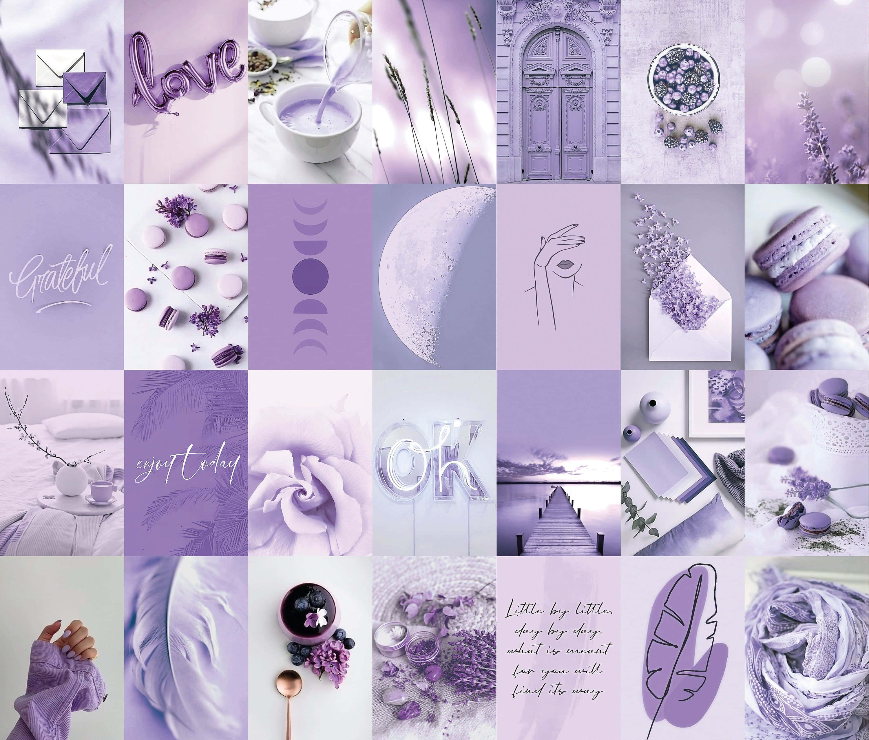 Lilla æstetisk collage blød lavendel Wallpapers