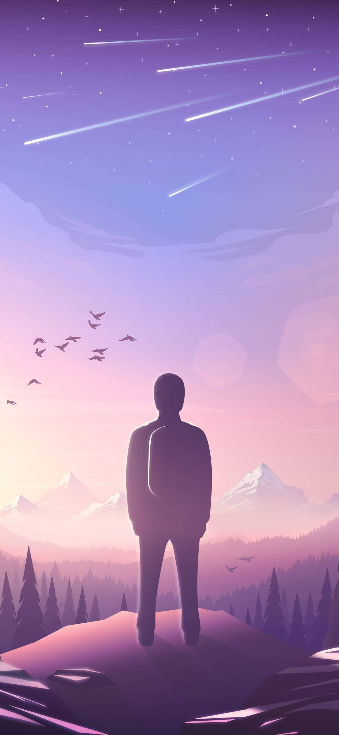 Lilla æstetisk telefon mand på et bjerg Wallpapers