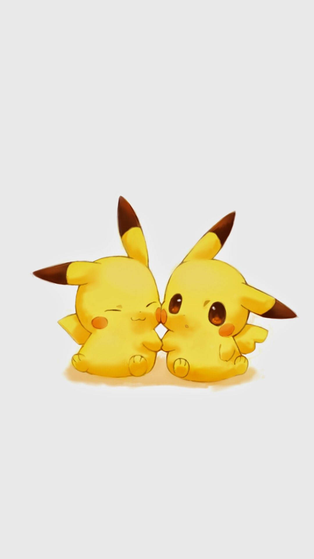 Baggrundsbillede af Pikachu-kunstværk i chibi-form. — Pikachu Wallpapers