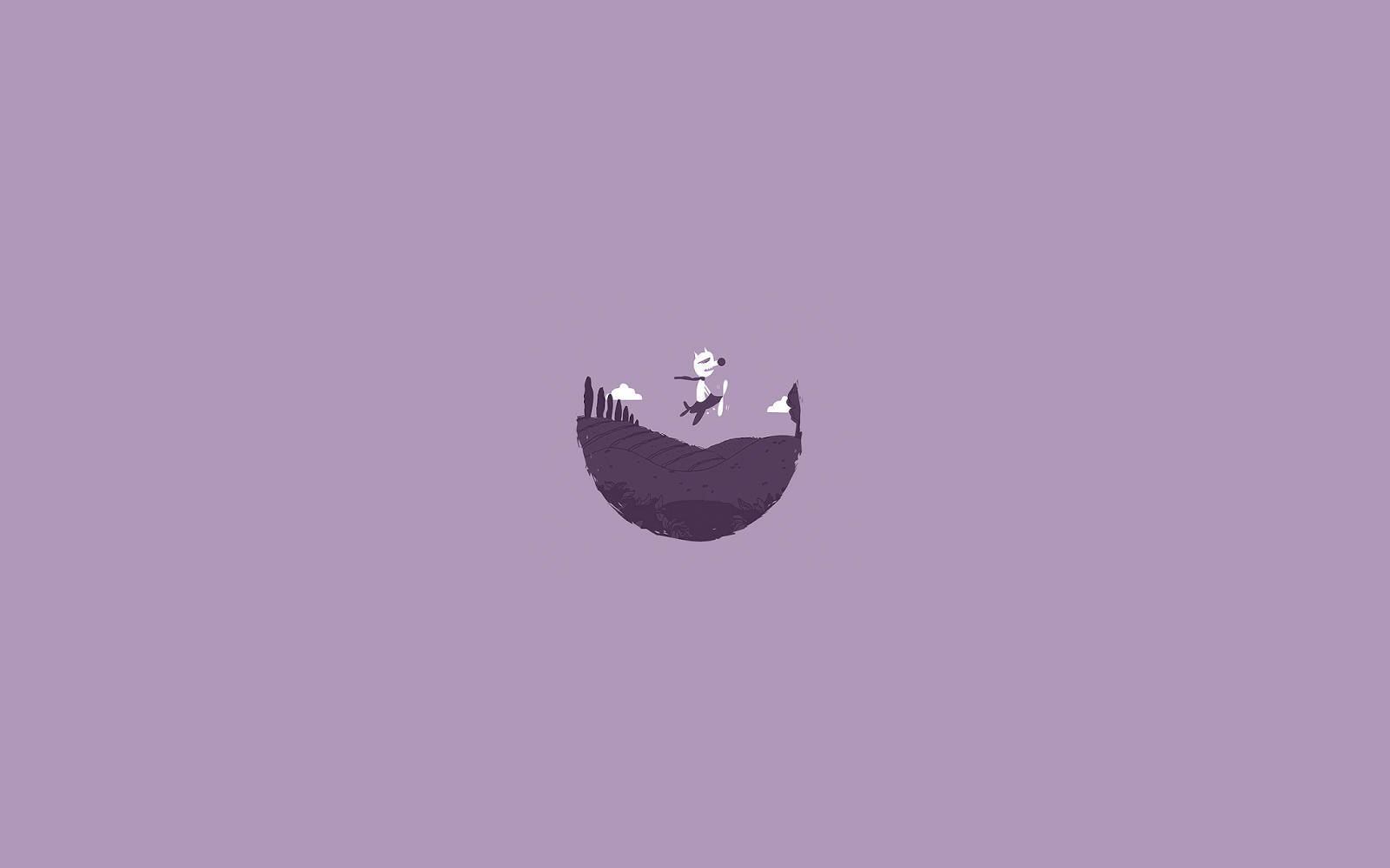 Lille ræv med vinger pastel lilla Wallpapers