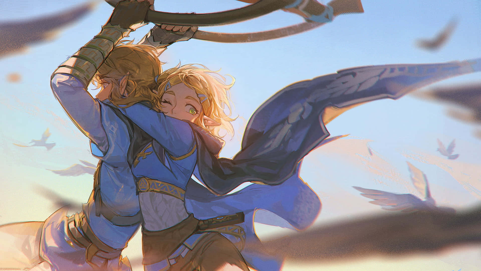 Link kæmper mod en Octorok i The Legend of Zelda Wallpapers