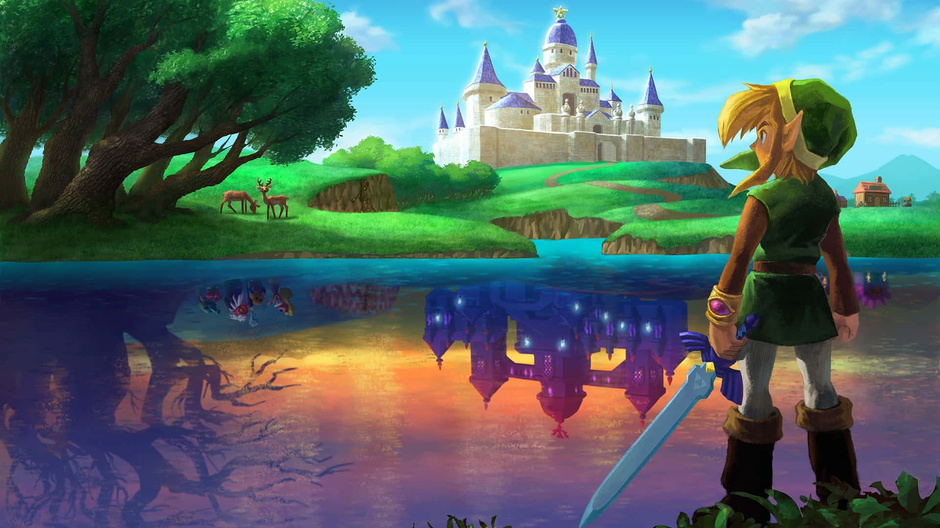 Link klar til at udforske den mytologiske verden i The Legend of Zelda Wallpapers