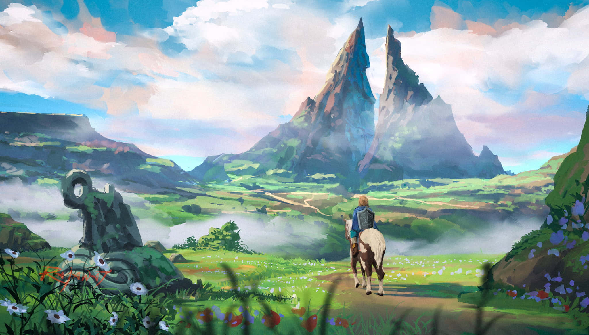 Link og Visdommens Triforce fra The Legend of Zelda-serien Wallpapers