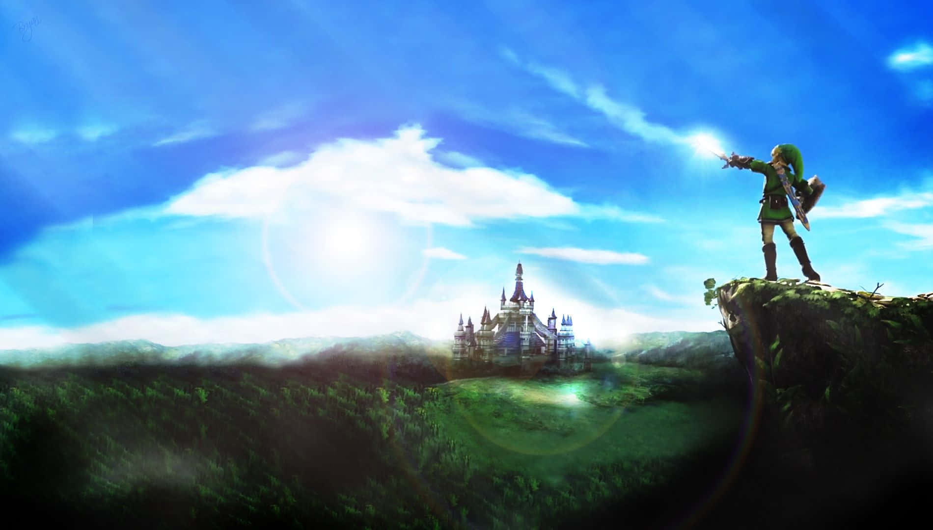 Link og Zelda skynder sig for at redde øgruppen i The Legend of Zelda Wallpapers