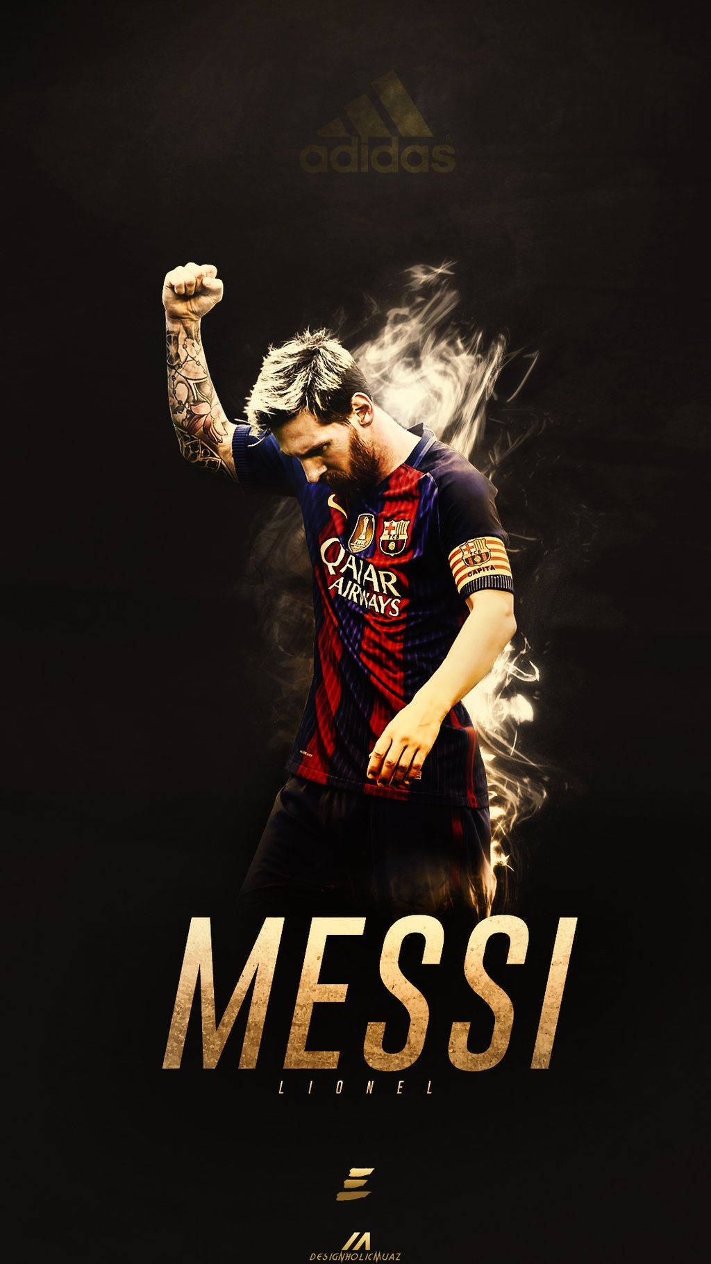Lionel Messi fejrer efter at have scoret Wallpapers