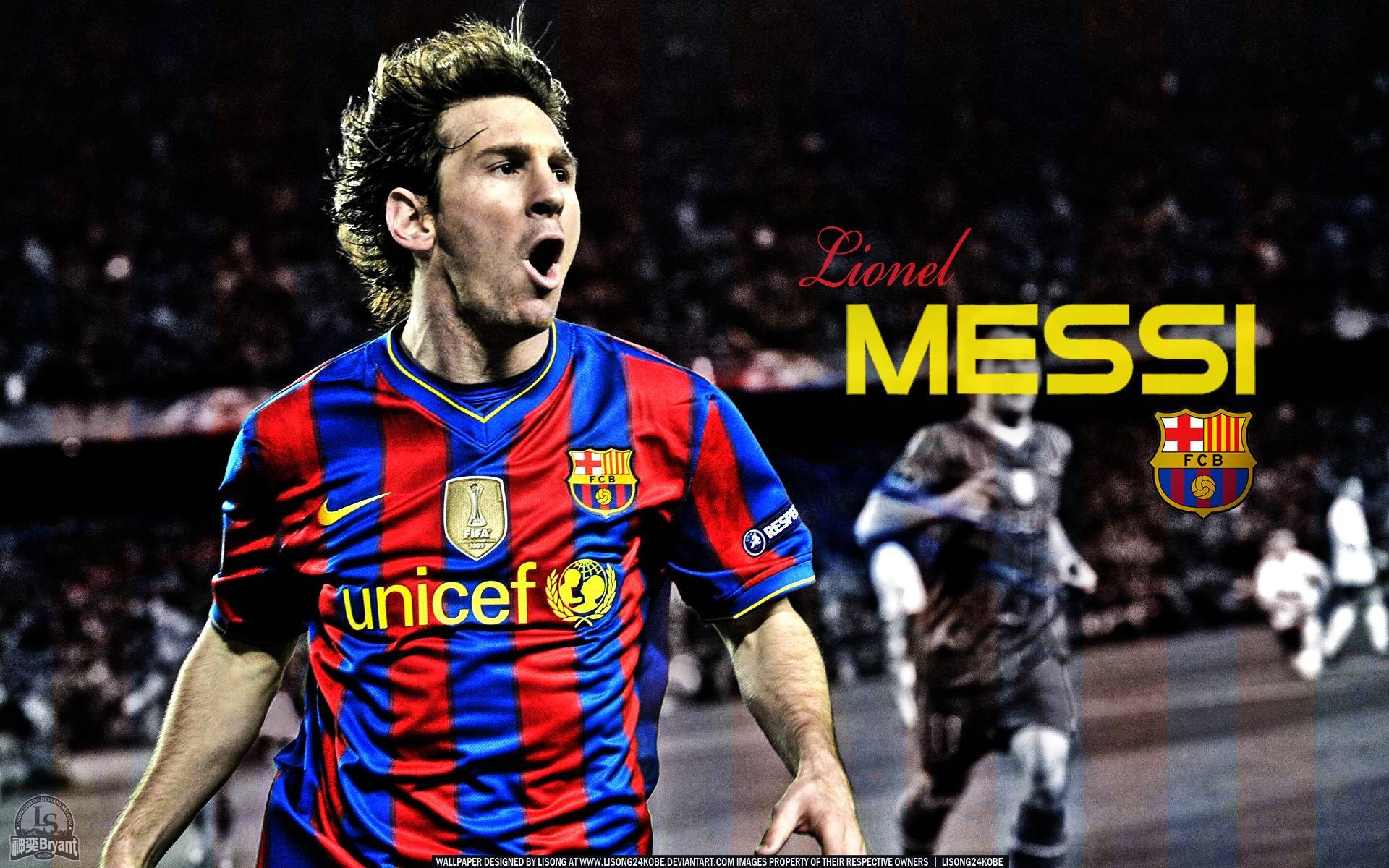 Lionel Messi fejrer med FCB og Unicef Wallpapers