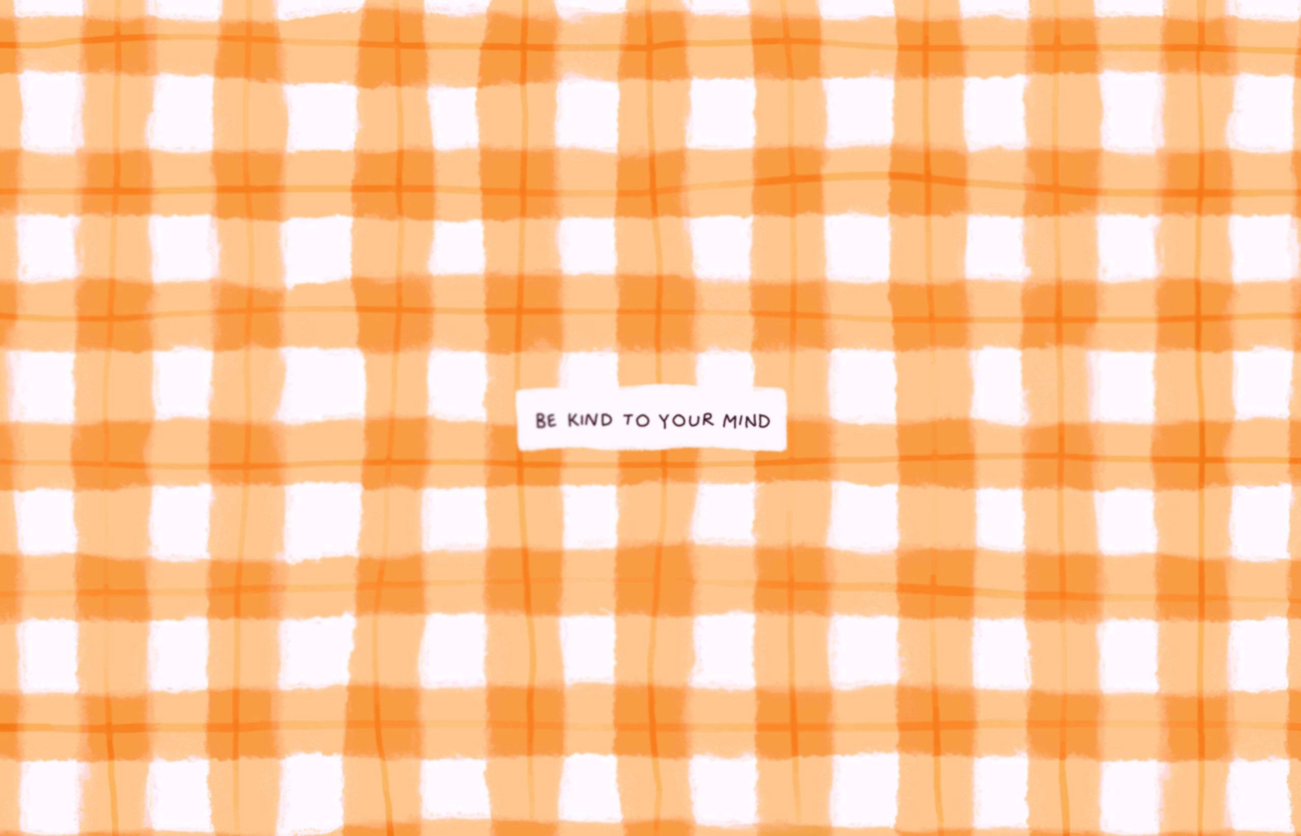 Lækker og kantet - orange ternet æstetisk skrivebordsbaggrund Wallpapers